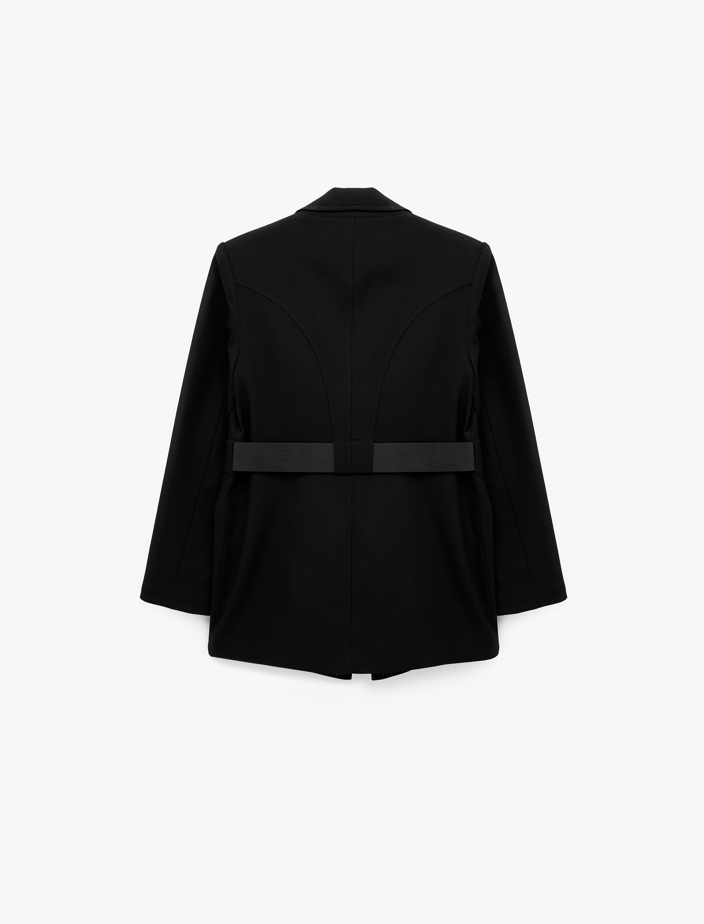 Koton Kemer Detaylı Geniş Yaka Uzun Kollu Blazer Ceket görsel 7