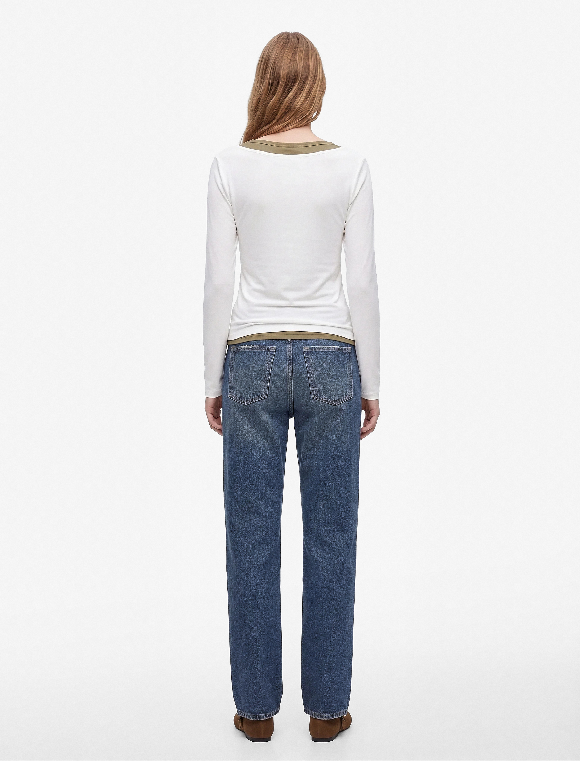 Koton Normal Bel Straight Fit Pamuklu Duble Paça Denim Pantolon - Straight Fit Jean görsel 3