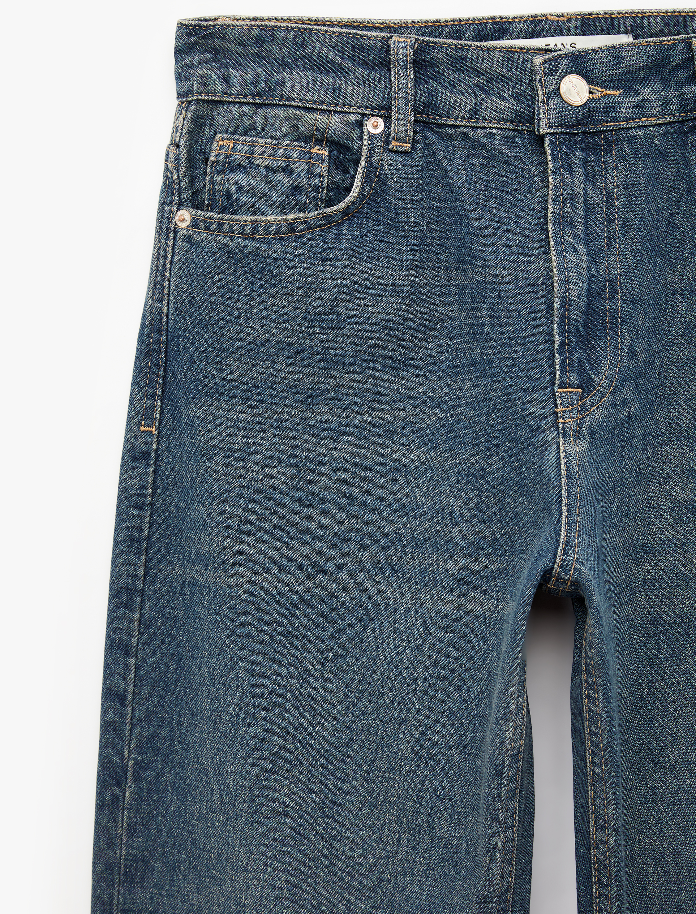 Koton Normal Bel Straight Fit Pamuklu Duble Paça Denim Pantolon - Straight Fit Jean görsel 6