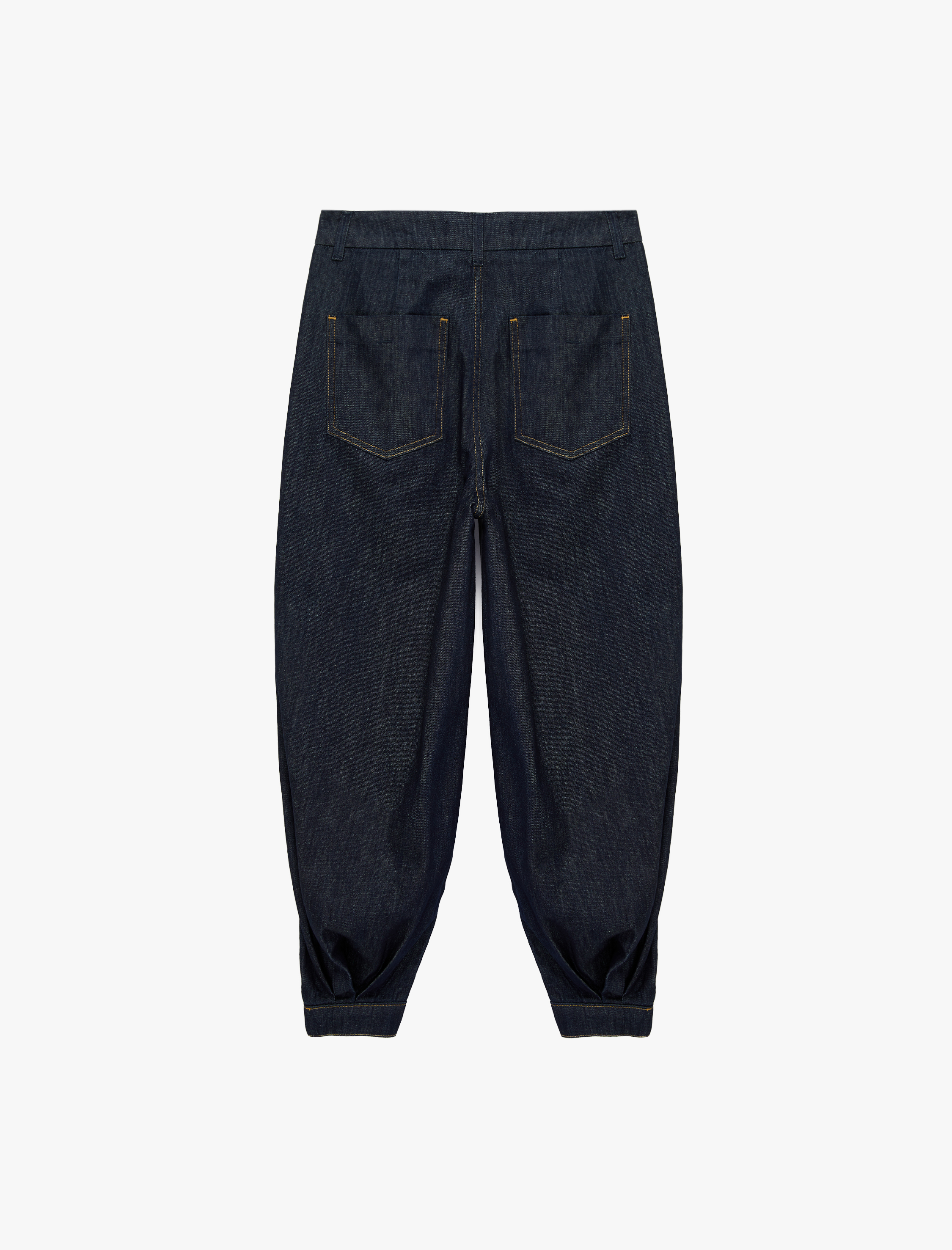 Koton Pamuklu Rahat Kalıp Stoperli Paça Düğmeli Cepli Denim Pantolon görsel 6