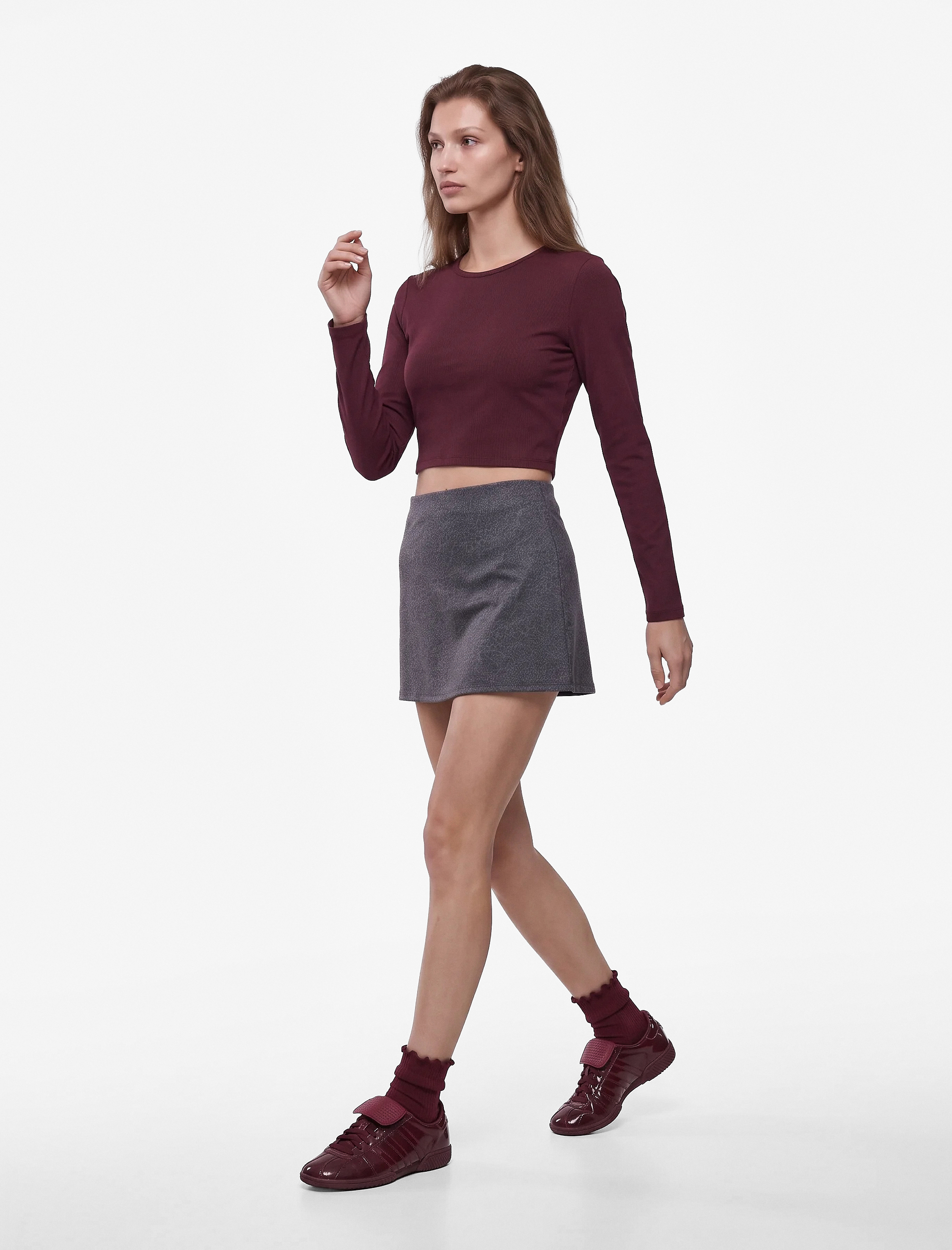 Koton Yüksek Bel Slim Fit Leopar Desenli Spor Şort Etek görsel 3