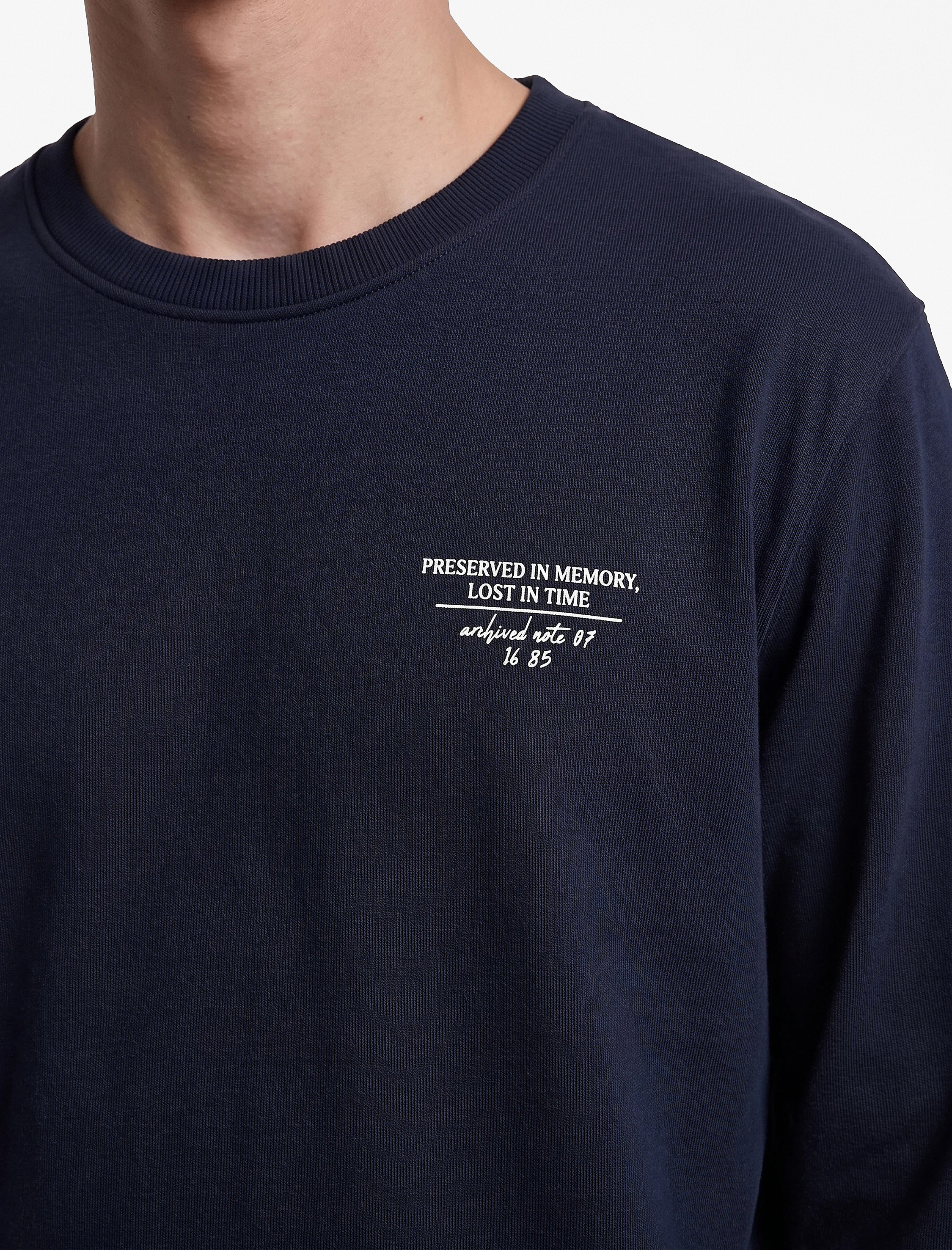 Koton Uzun Kollu Rahat Kalıp Üç İplik Şardonlu Pamuklu Bisiklet Yaka Arkası Baskılı Sweatshirt görsel 5