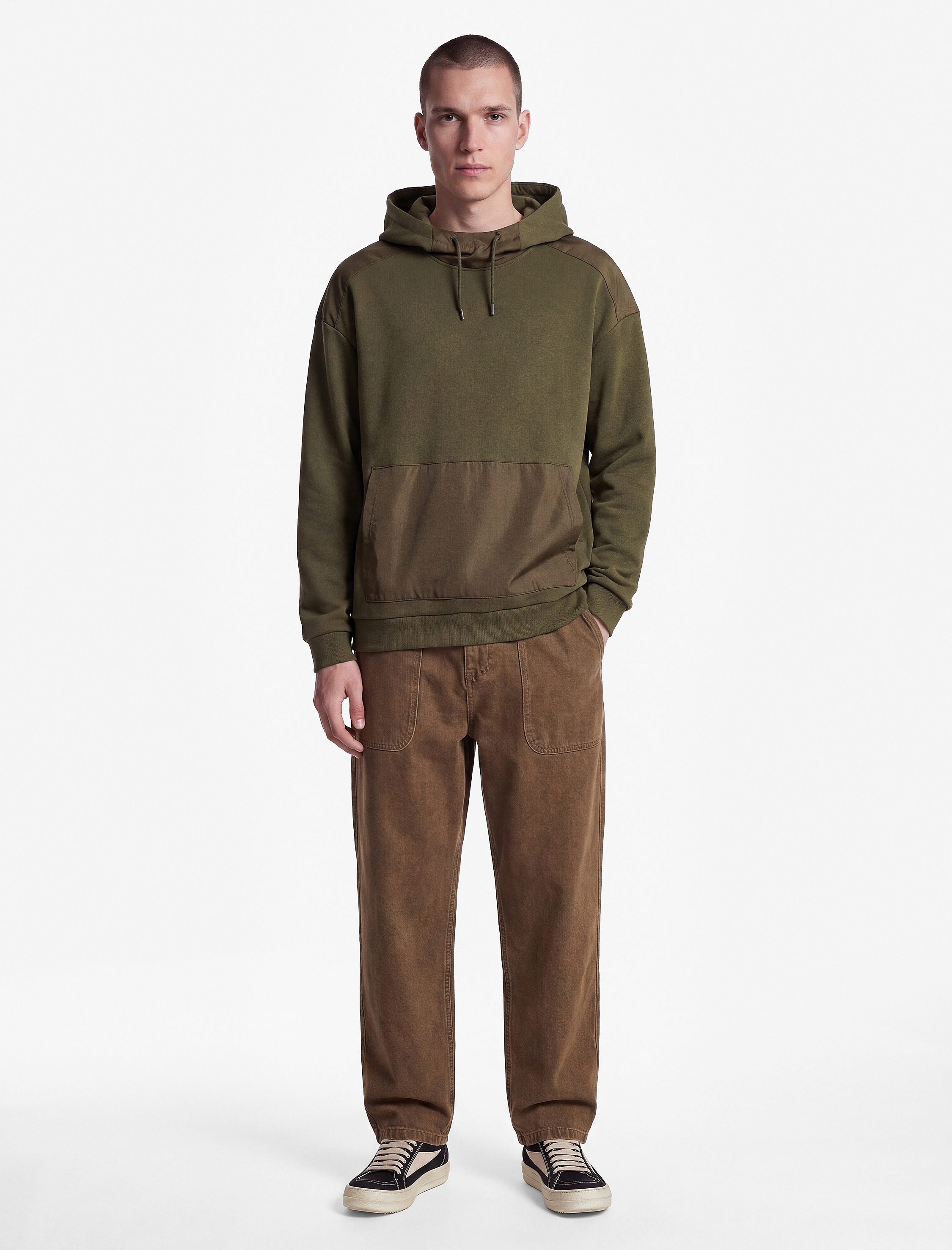 Koton Üç İplik Uzun Kollu Kanguru Cepli Kapşonlu Oversize Sweatshirt