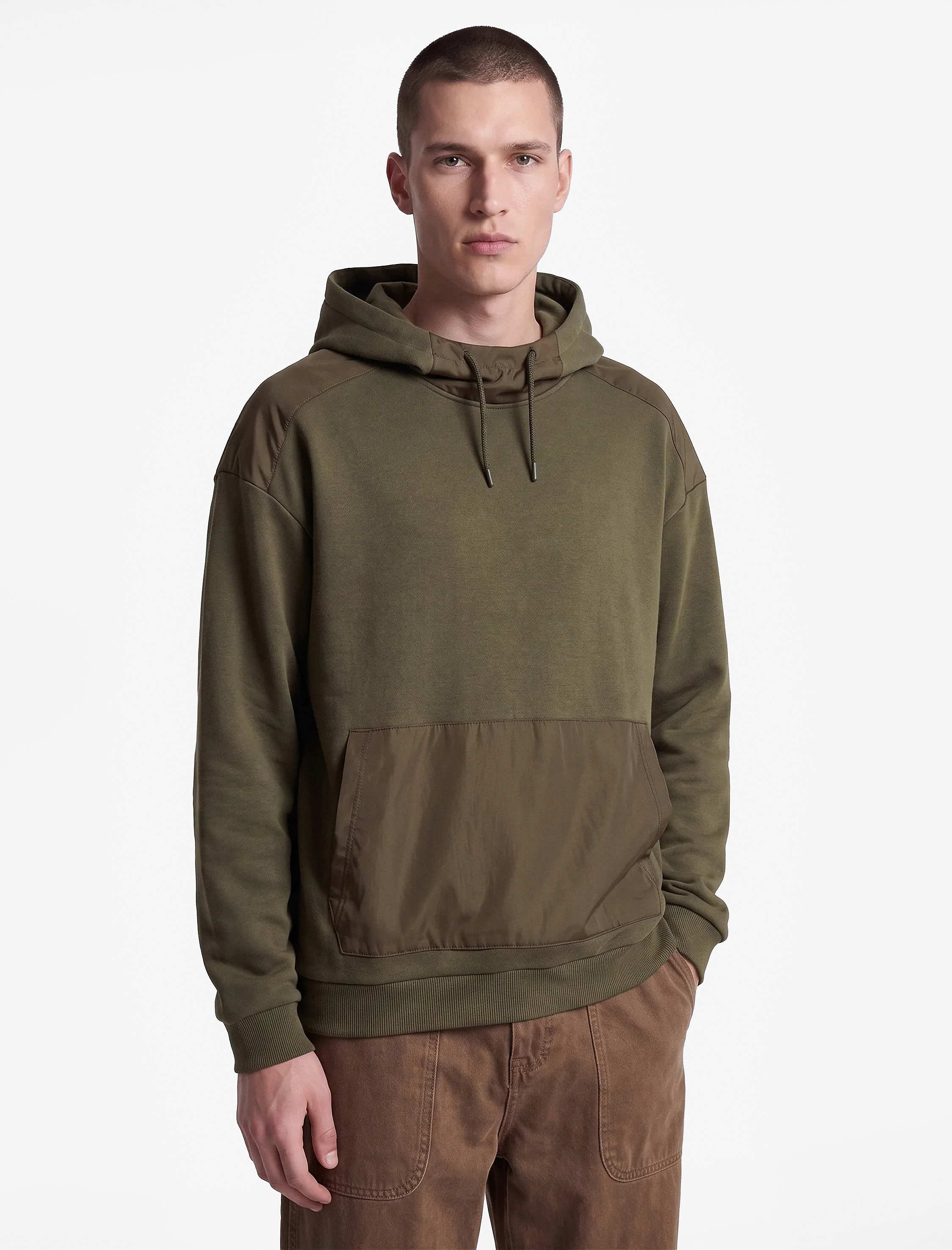 Koton Üç İplik Uzun Kollu Kanguru Cepli Kapşonlu Oversize Sweatshirt görsel 2