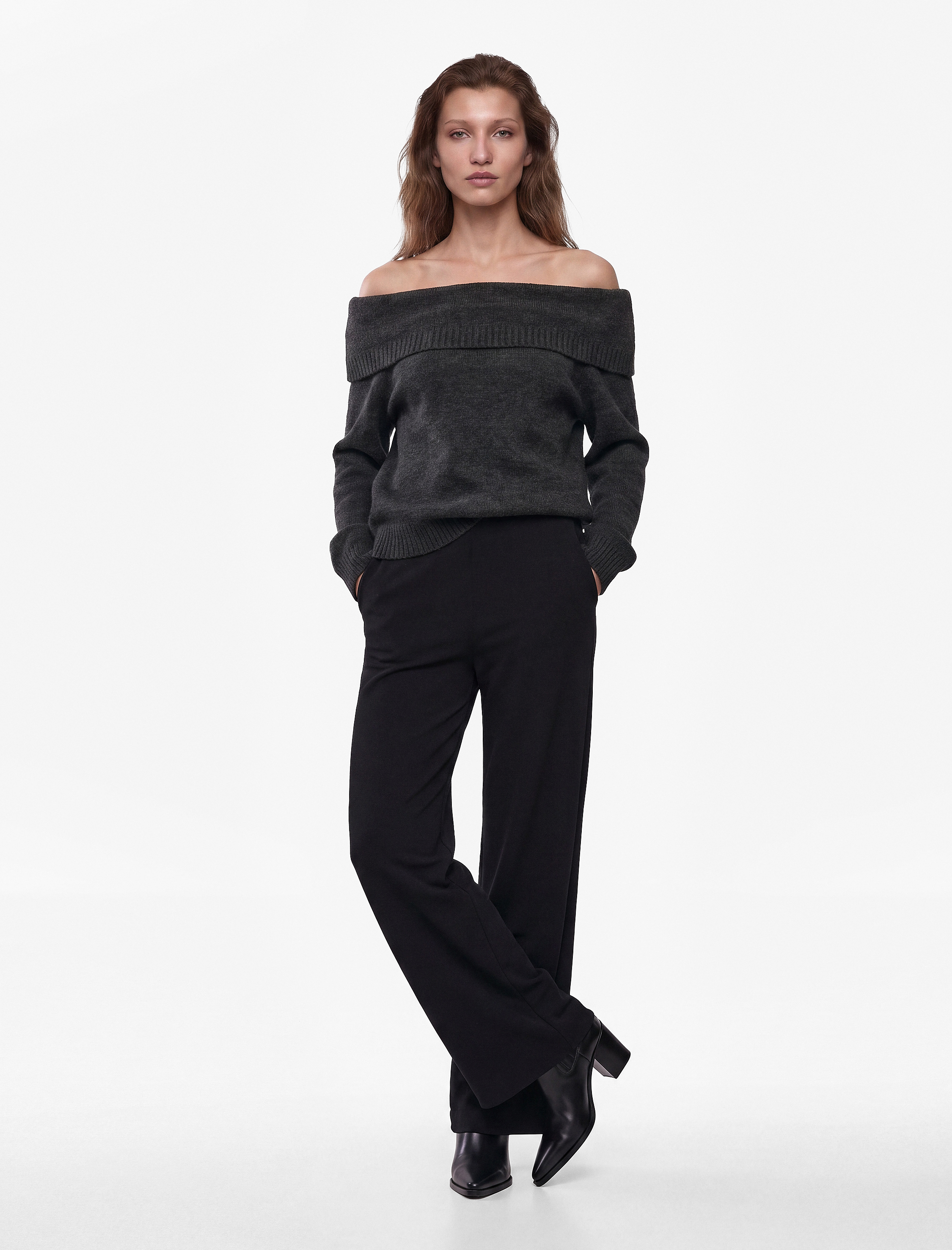 Koton Normal Bel Straight Fit Geniş Paça Kumaş Pantolon