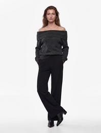 Normal Bel Straight Fit Geniş Paça Kumaş Pantolon