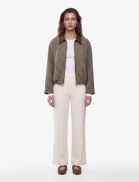 Normal Bel Straight Fit Geniş Paça Kumaş Pantolon