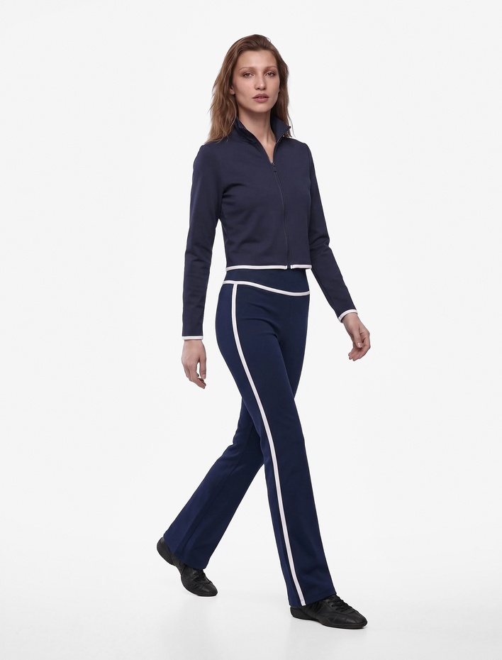  Biyeli Yüksek Bel Slim Fit İspanyol Paça Spor Tayt