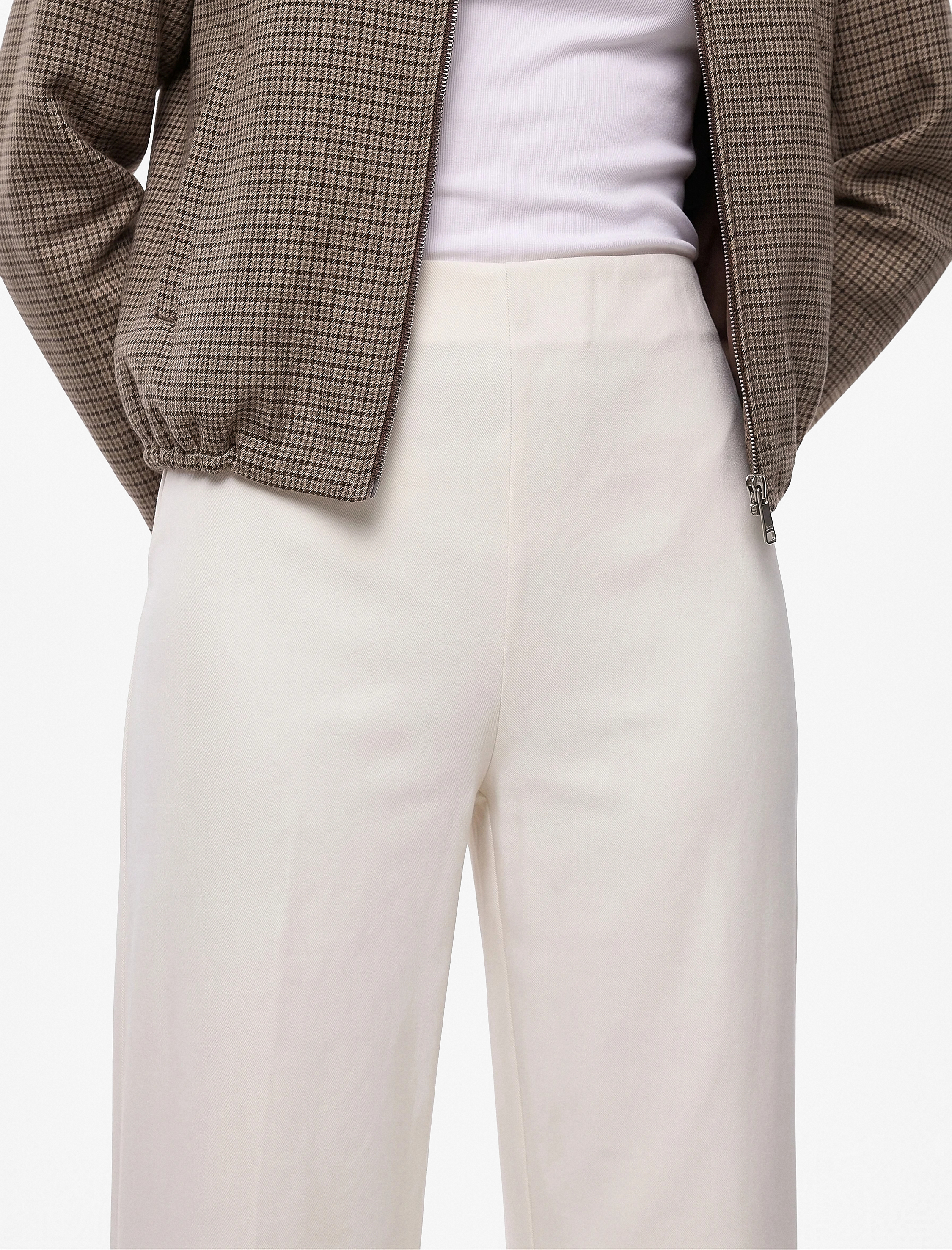 Koton Normal Bel Straight Fit Geniş Paça Kumaş Pantolon görsel 5