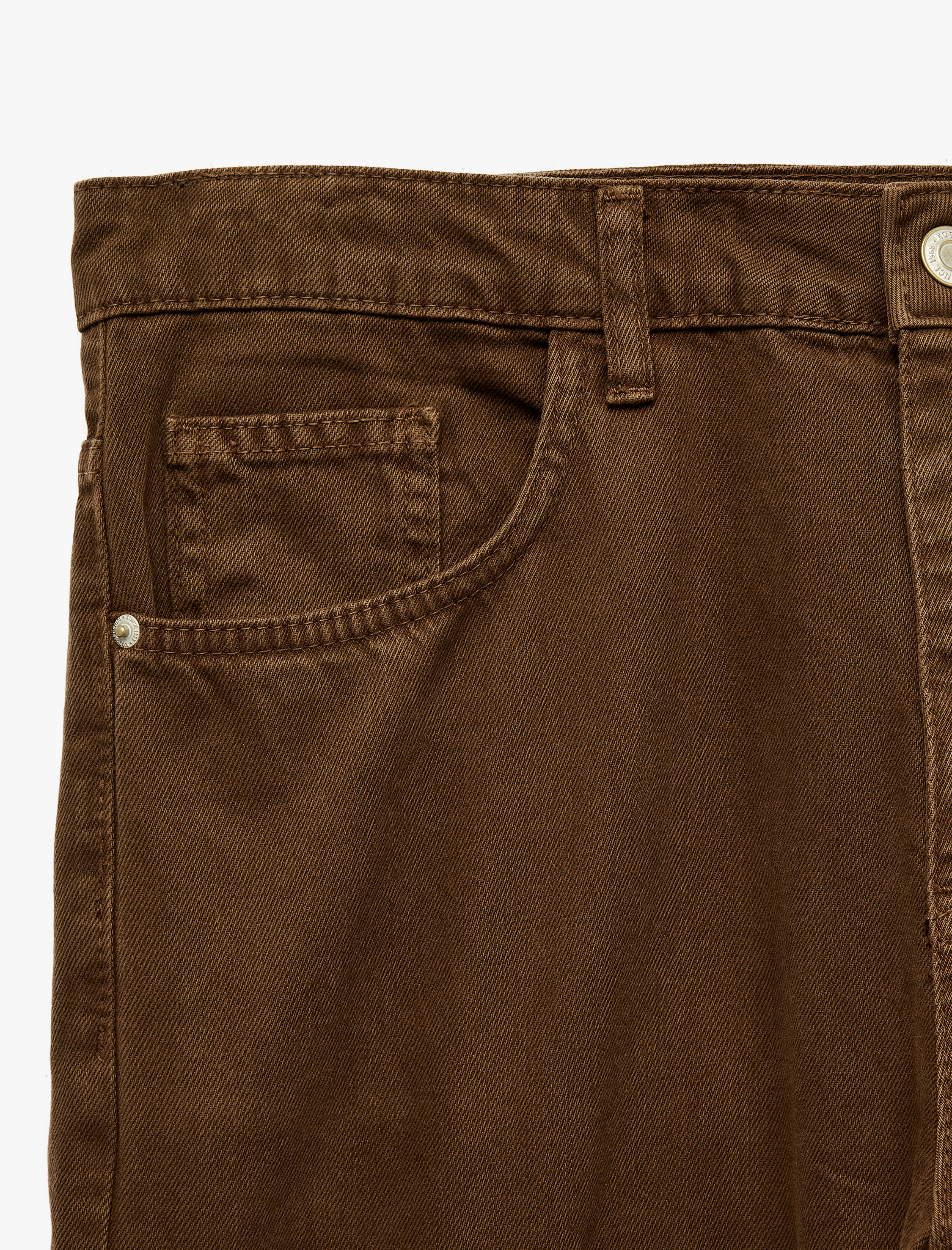Koton Cepli Normal Bel Pamuklu Vintage Straight Fit Jean Pantolon görsel 7