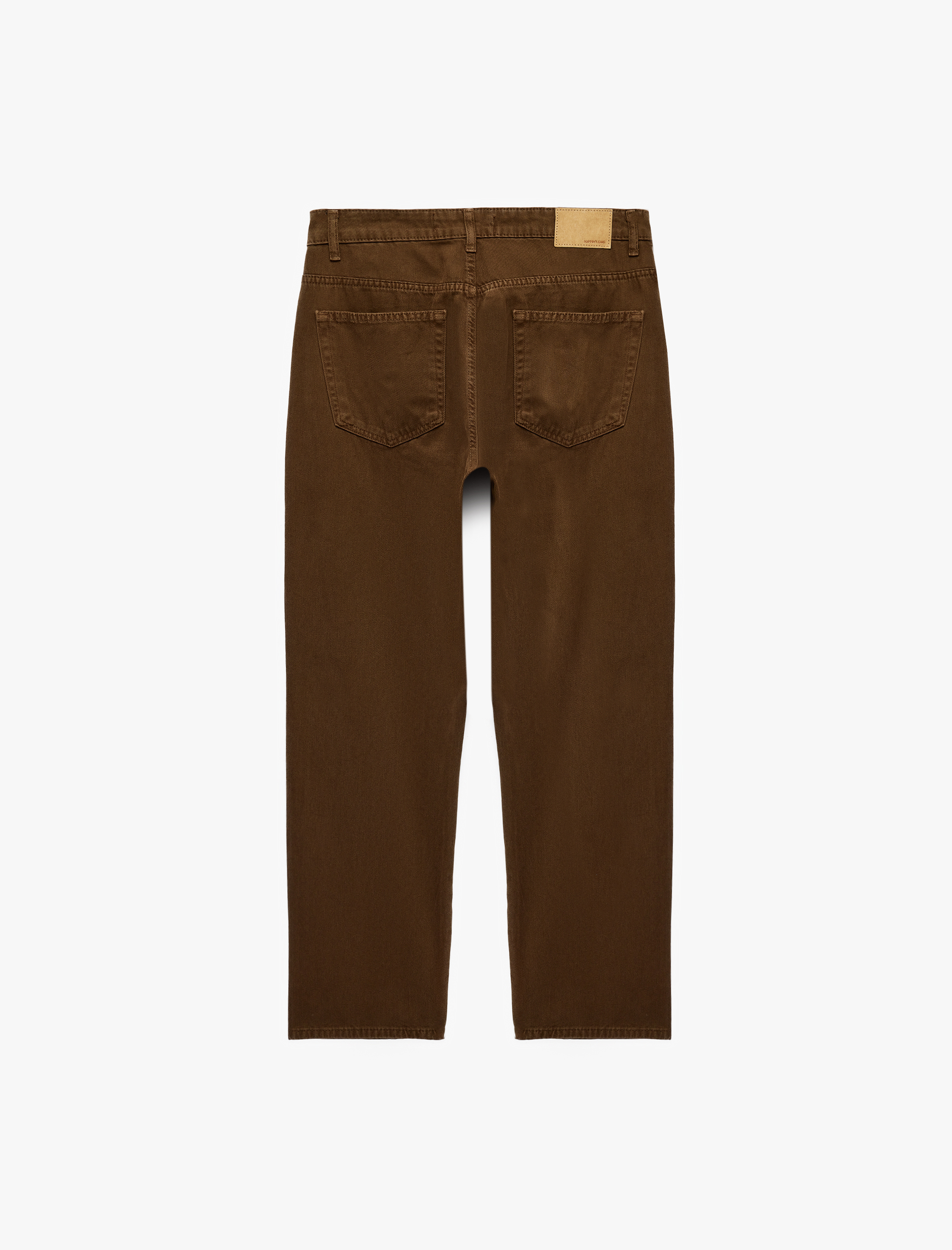 Koton Cepli Normal Bel Pamuklu Vintage Straight Fit Jean Pantolon görsel 6
