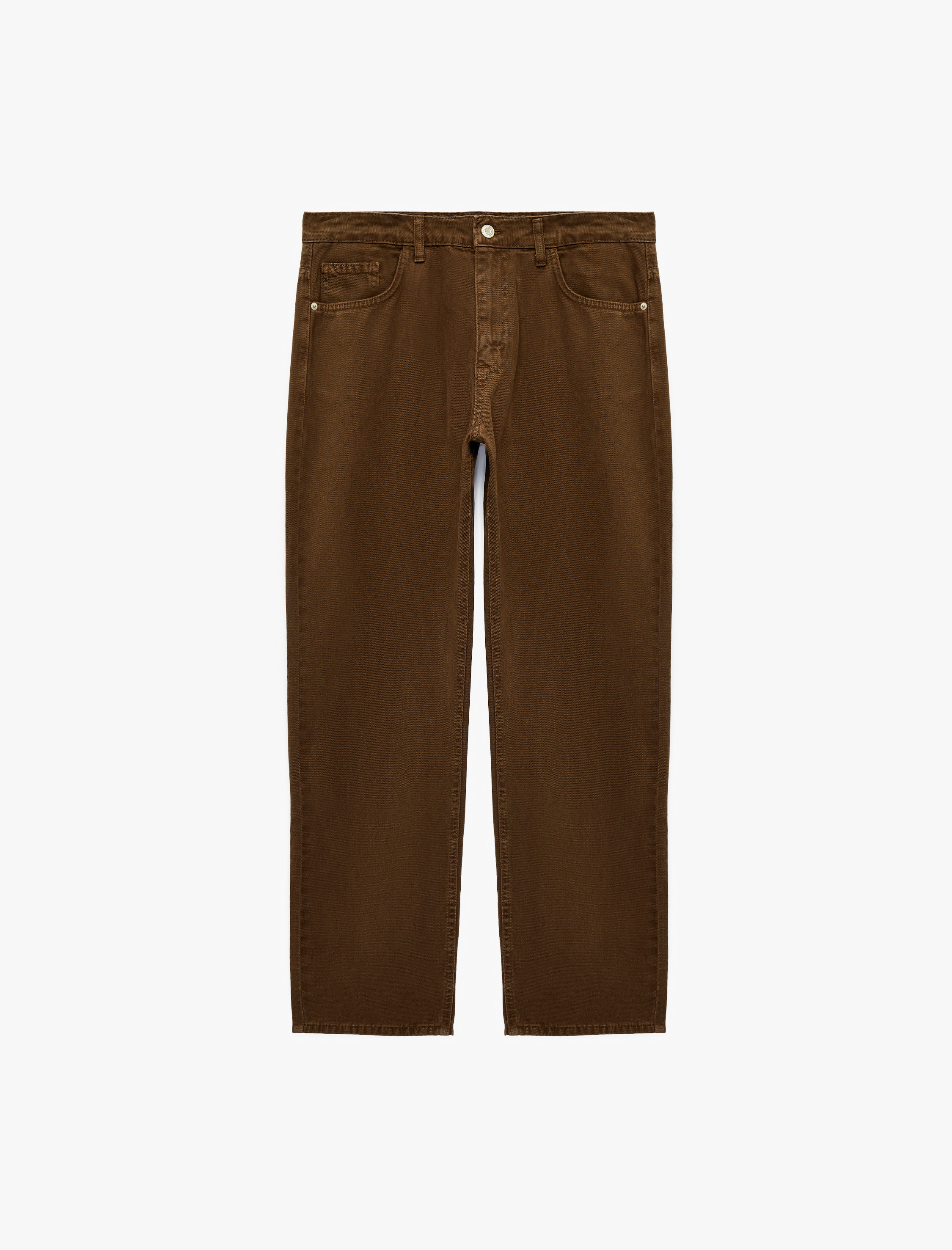 Koton Cepli Normal Bel Pamuklu Vintage Straight Fit Jean Pantolon görsel 5