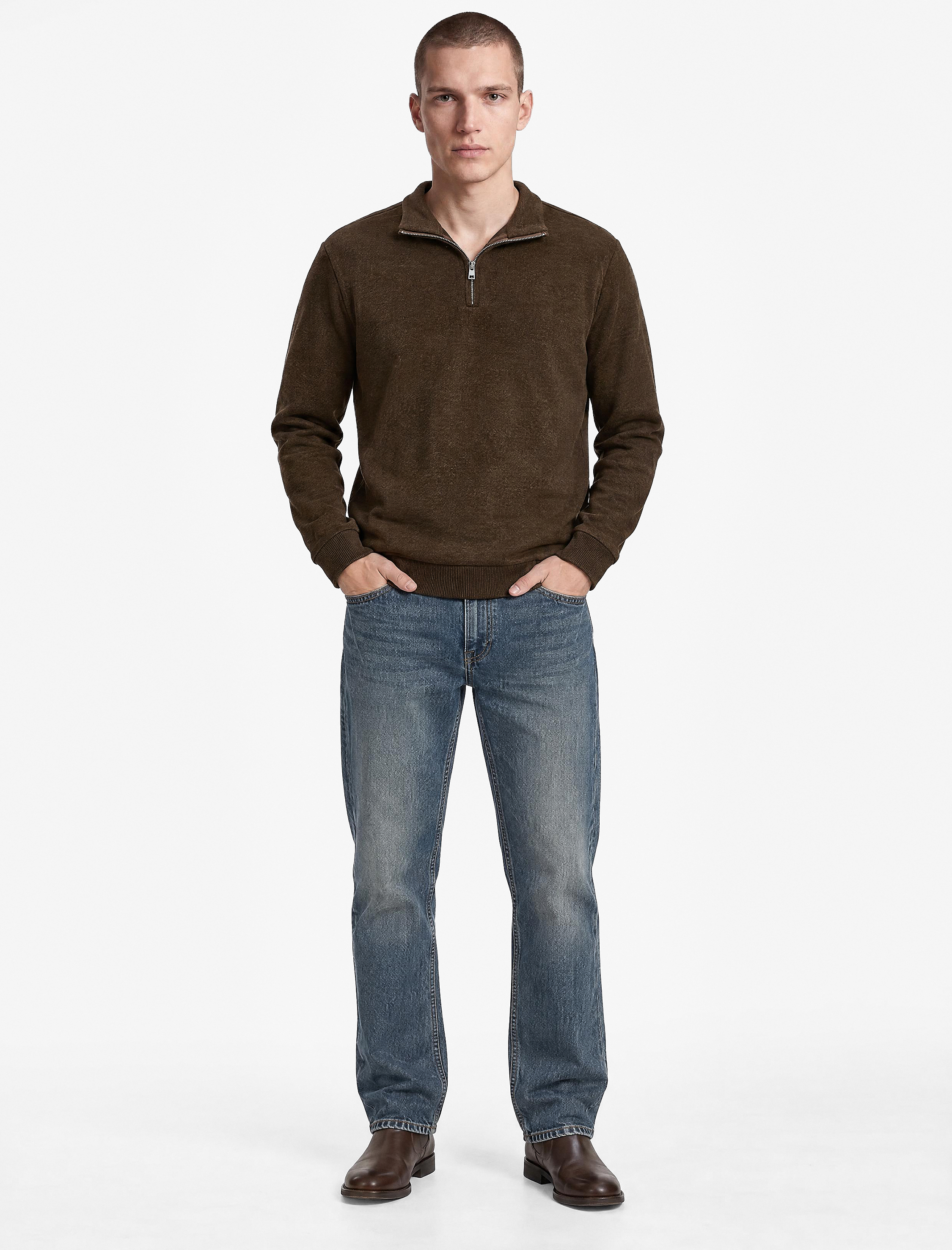 Koton Uzun Kollu Yarım Fermuarlı Sweatshirt