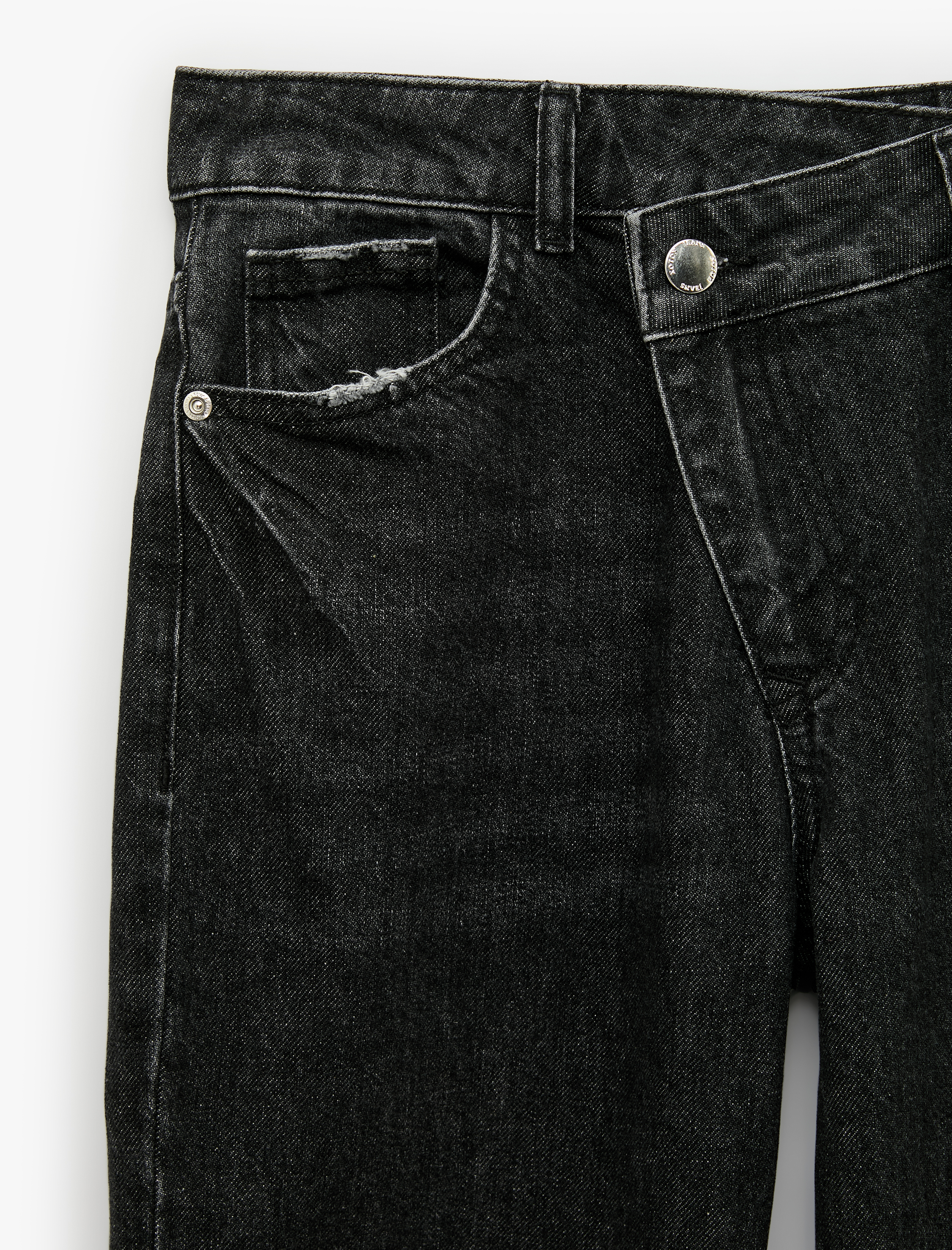 Koton Pamuklu Düğme Detaylı Normal Bel Düz Paça Denim Pantolon - Straight Fit Jean görsel 3