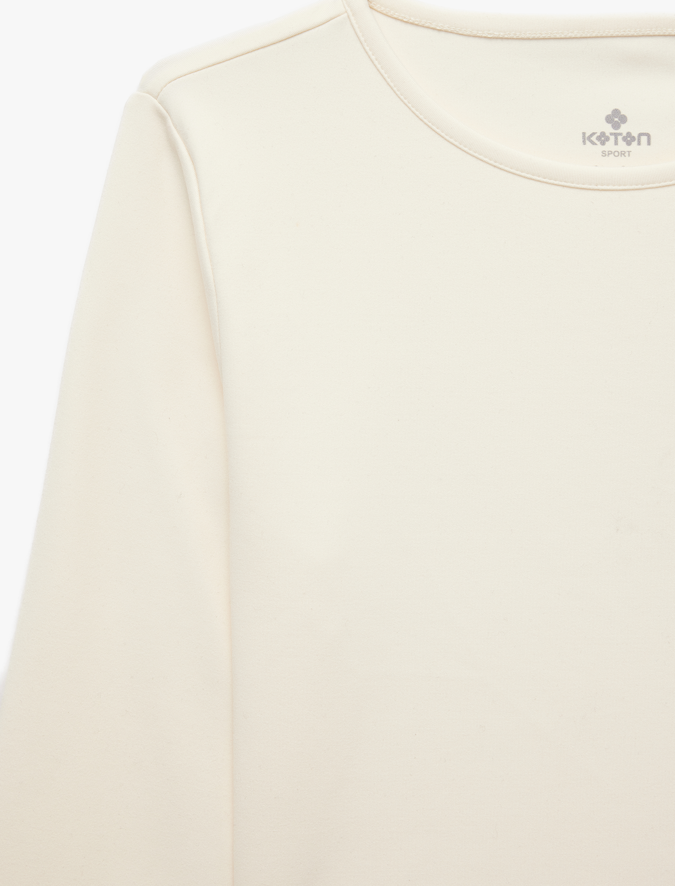 Koton Slim Fit Uzun Kollu Bisiklet Yaka Crop Spor Tişört görsel 7