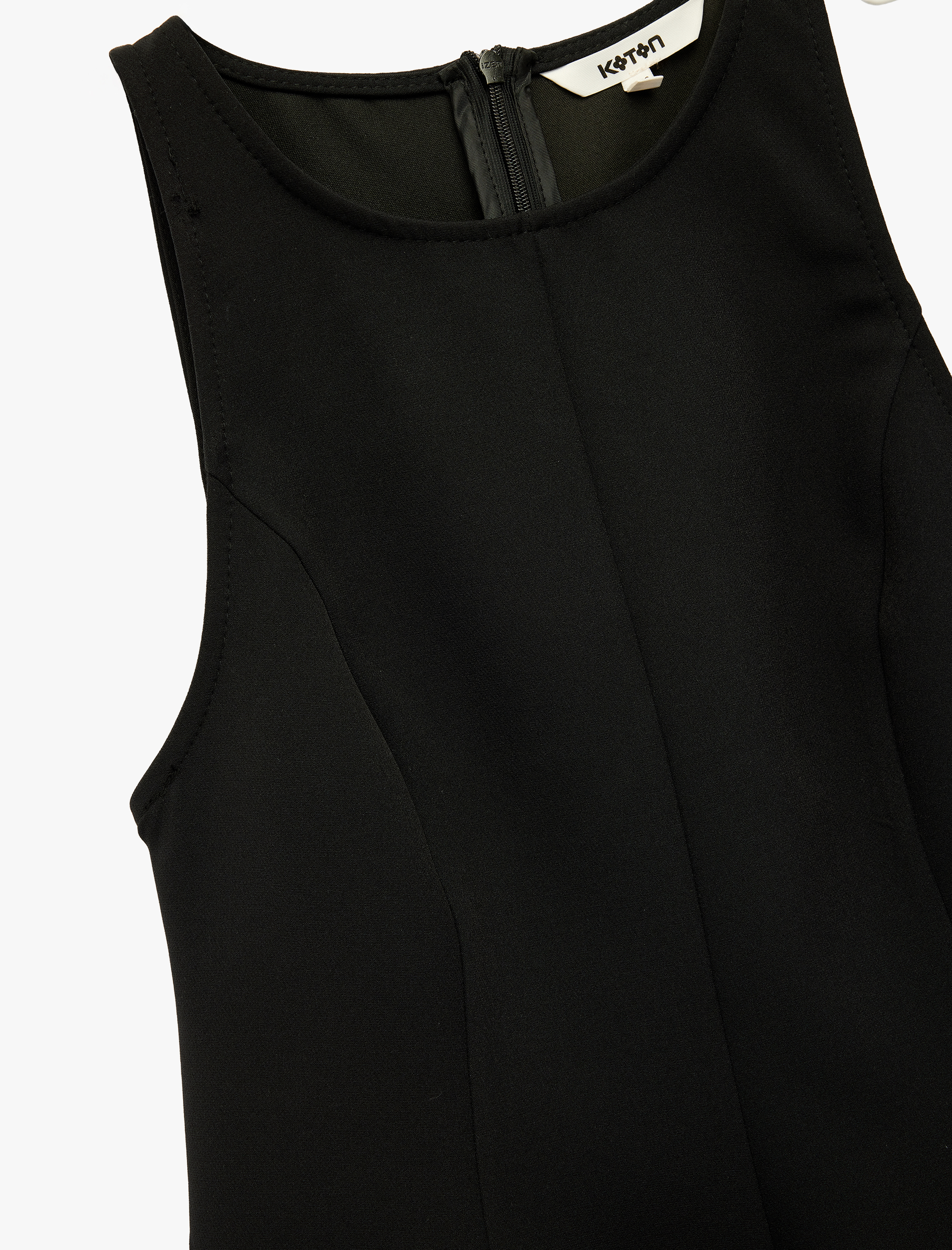 Koton Slim Fit Kolsuz Bisiklet Yaka Peplum Bluz görsel 5