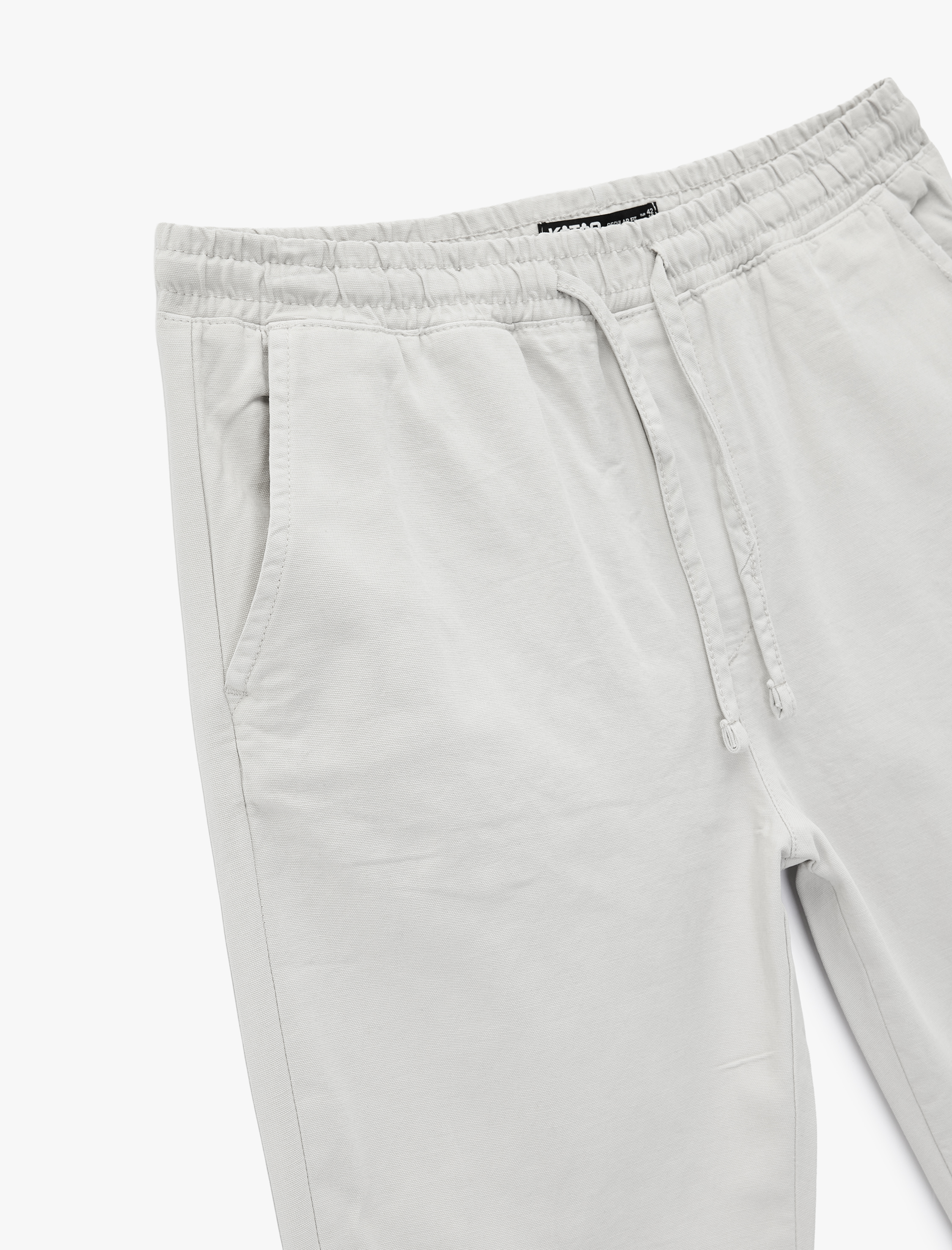 Koton Pamuklu Regular Fit Cepli Beli Bağcıklı Pantolon görsel 5