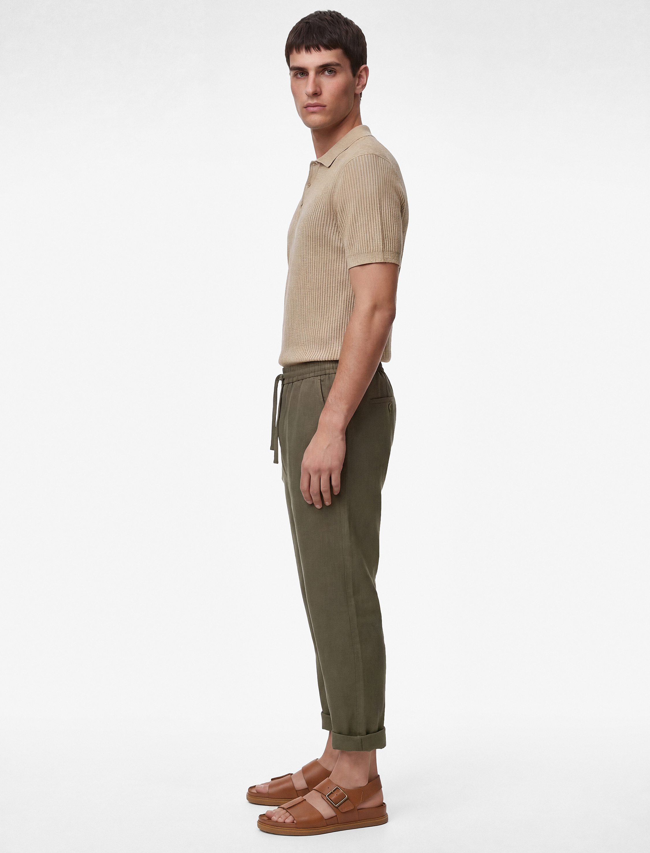 Koton Regular Fit Dokulu Pamuklu Düğmeli Polo Yaka Kısa Kollu Triko Tişört görsel 2