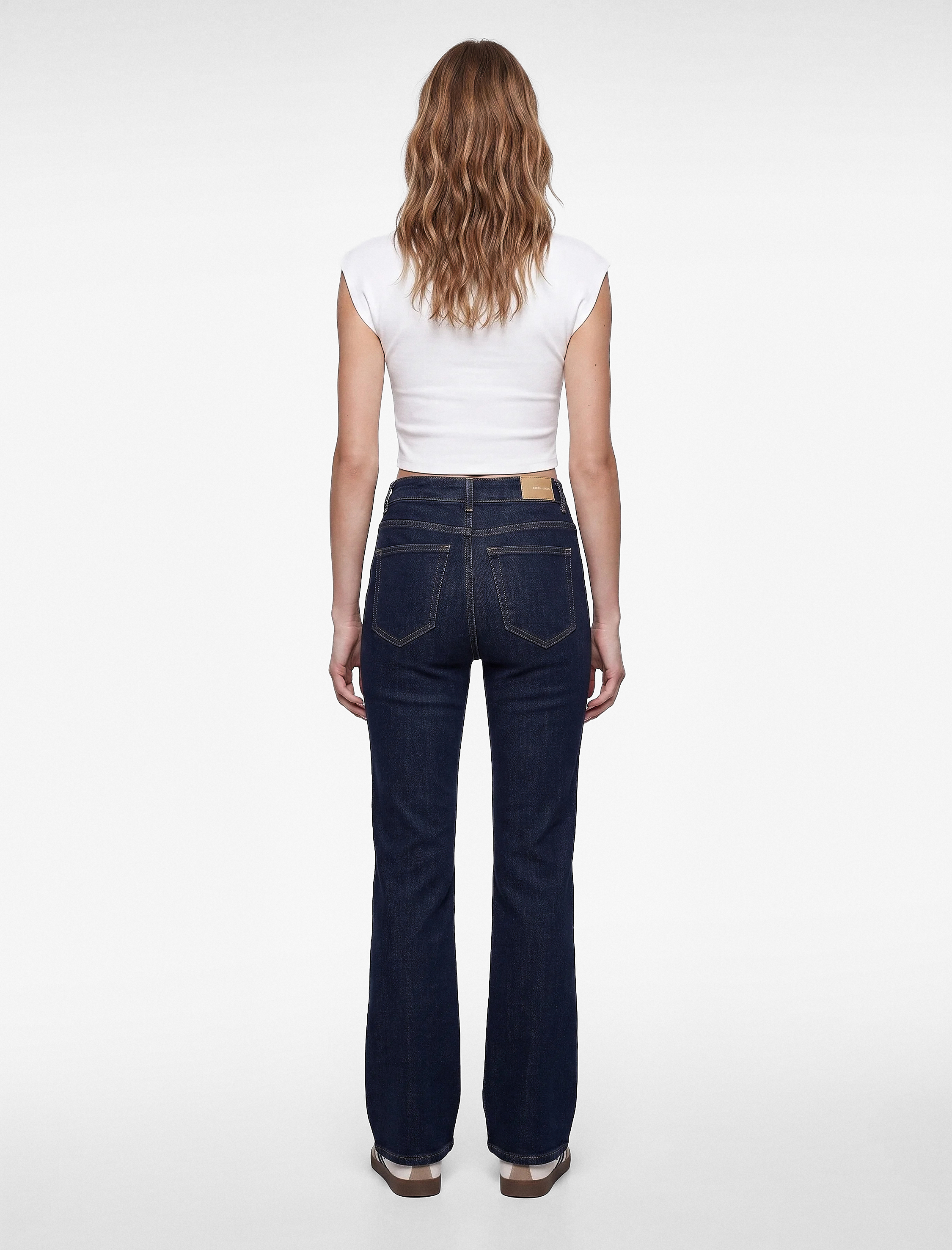 Koton Nervürlü Dar Kesim İspanyol Paça Denim Pantolon - Flare Jeans görsel 3