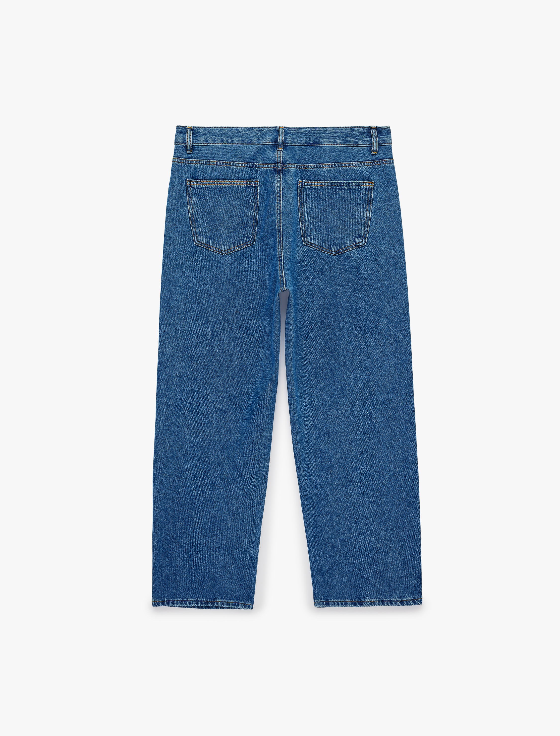 Koton Bol Kalıp Pamuklu Cepli Normal Bel Baggy Jean Pantolon görsel 6