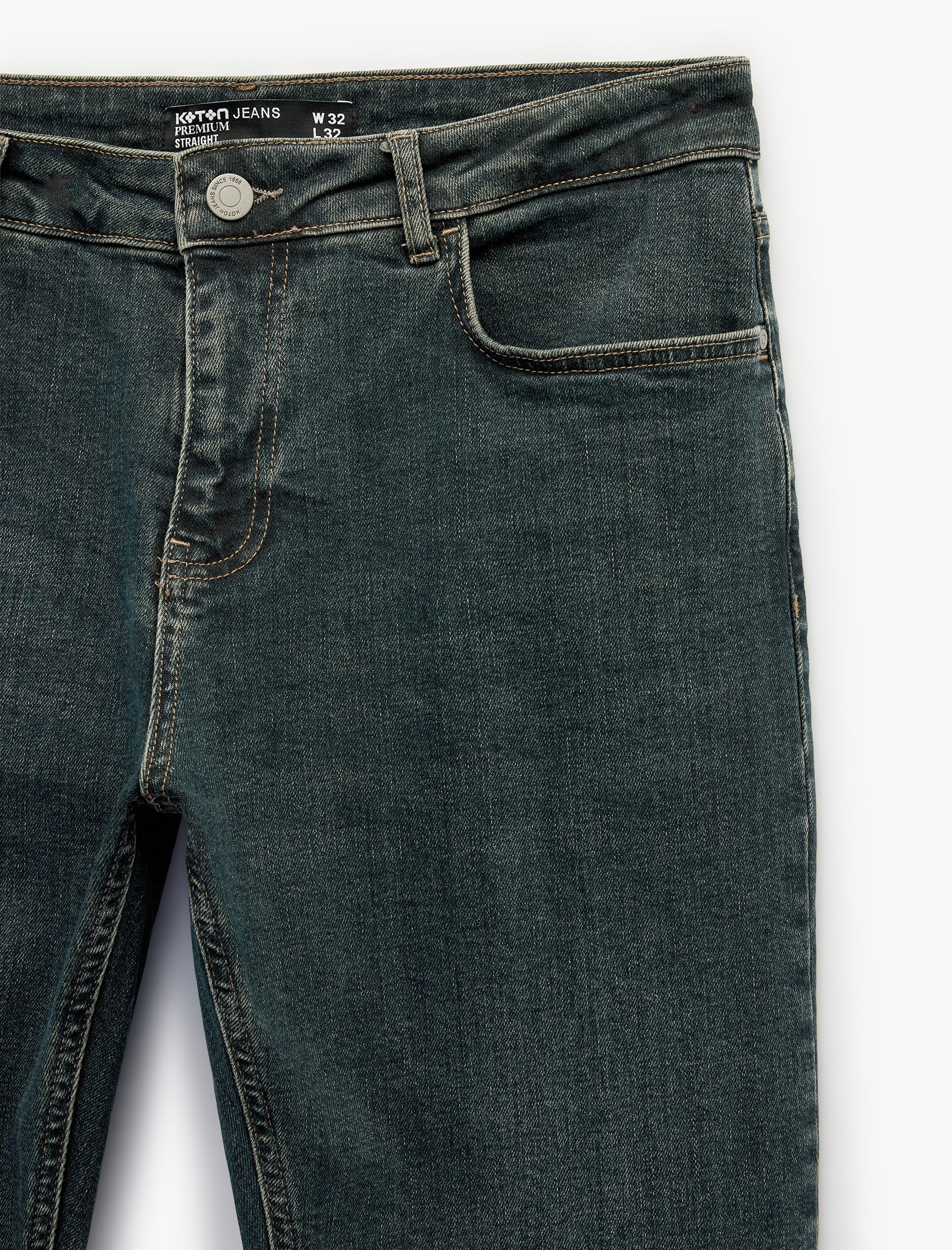 Koton Pamuklu Düz Paça Normal Bel Straight Fit Jean Pantolon - Mark Jean görsel 8