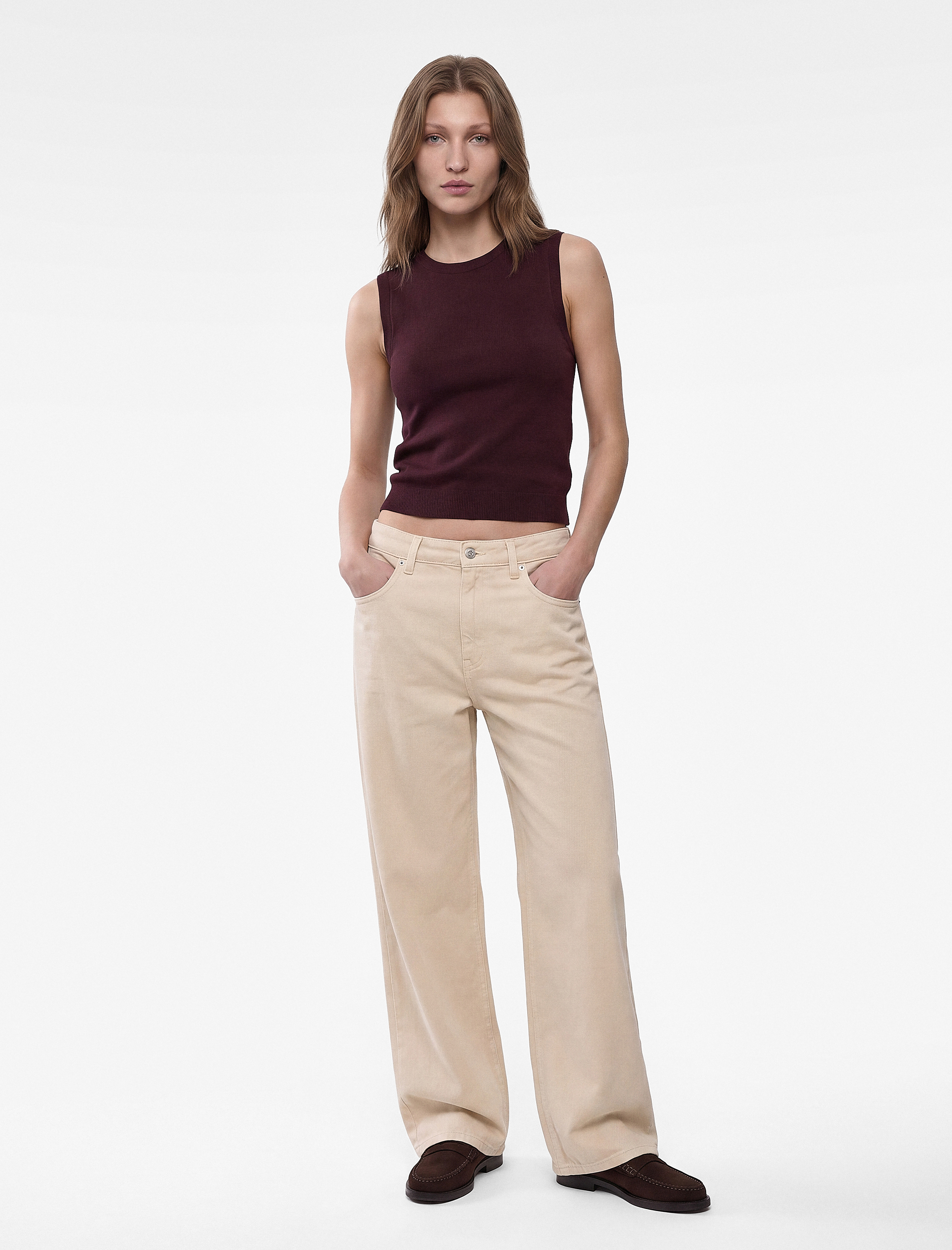 Koton Regular Fit Kolsuz Bisiklet Yaka Triko Bluz