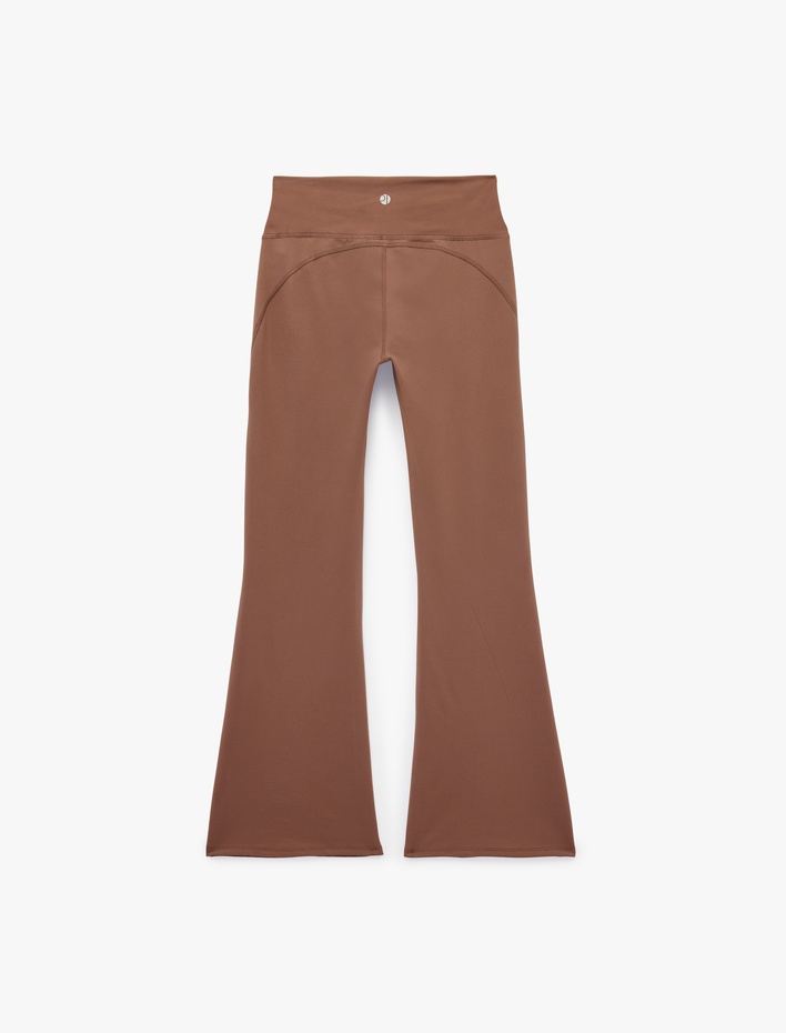  Yüksek Bel Dikiş Detaylı Slim Fit İspanyol Paça Spor Tayt