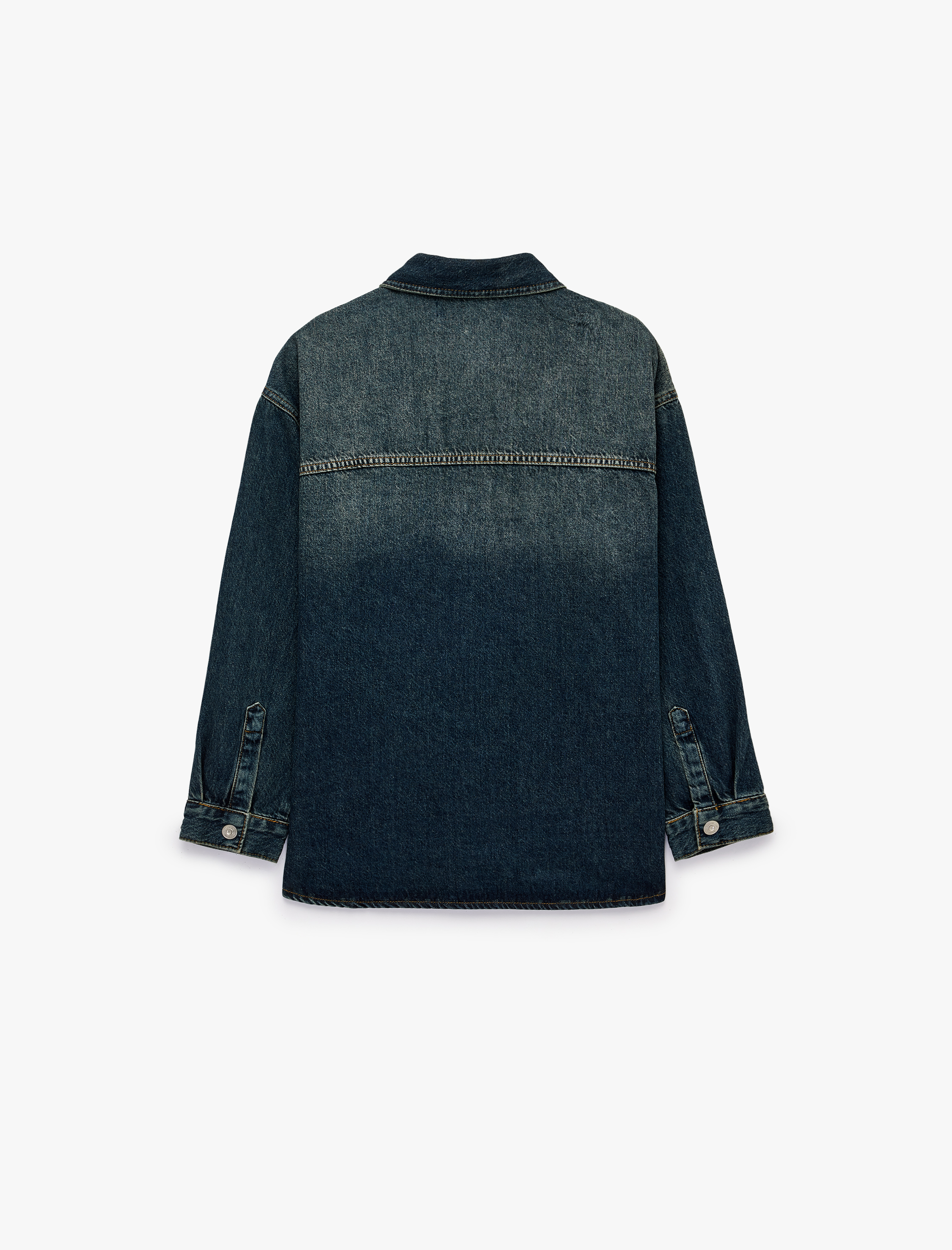 Koton Cepli Regular Fit Pamuklu Düğmeli Uzun Kollu Klasik Yaka Denim Gömlek görsel 3