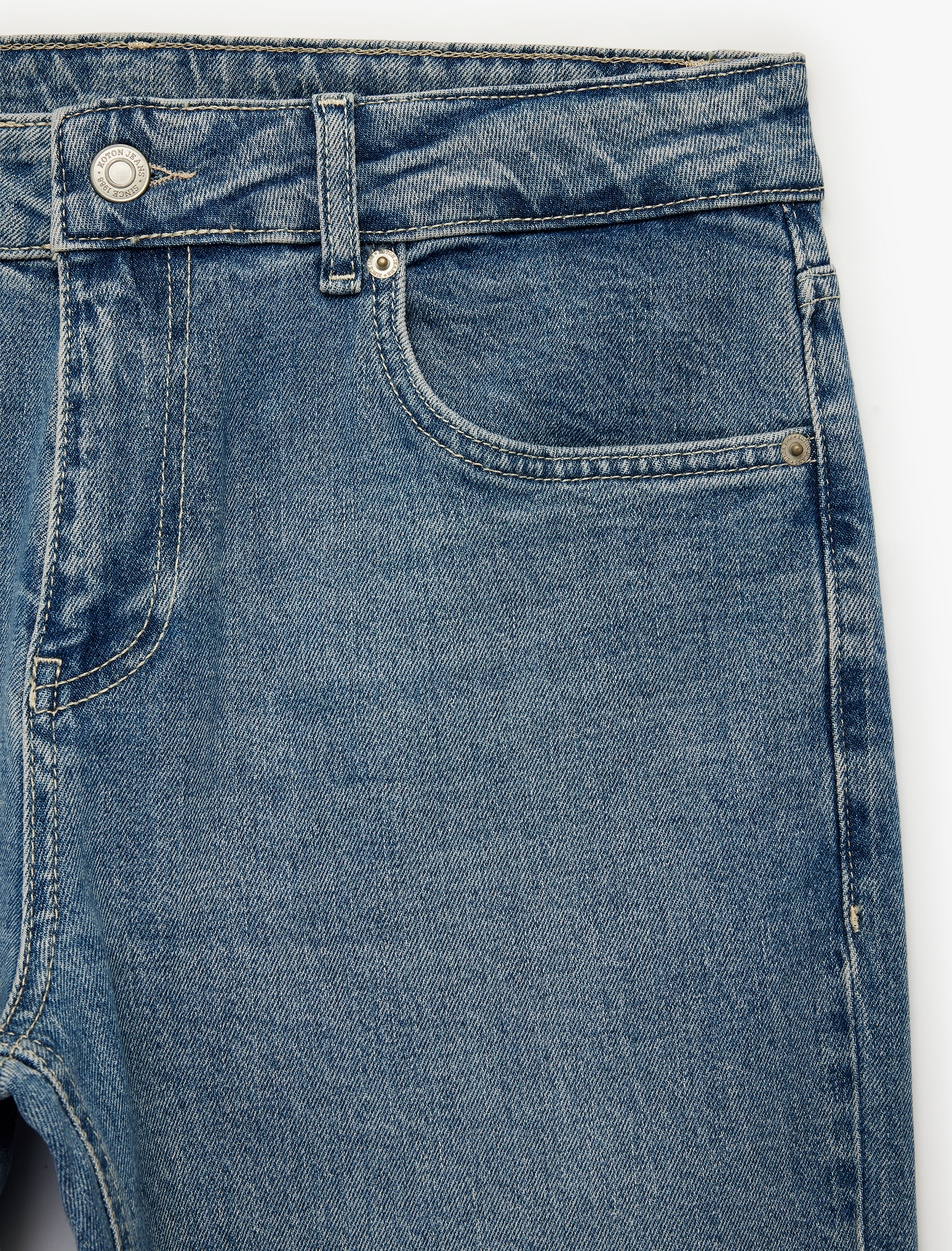 Koton Pamuklu Normal Bel 5 Cepli Straight Fit Jean Pantolon - Mark Jean görsel 5