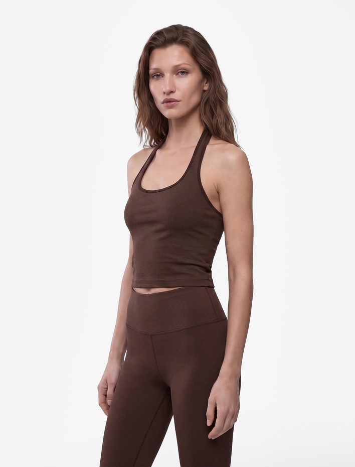  Slim Fit Kolsuz Halter Yaka Spor Atlet