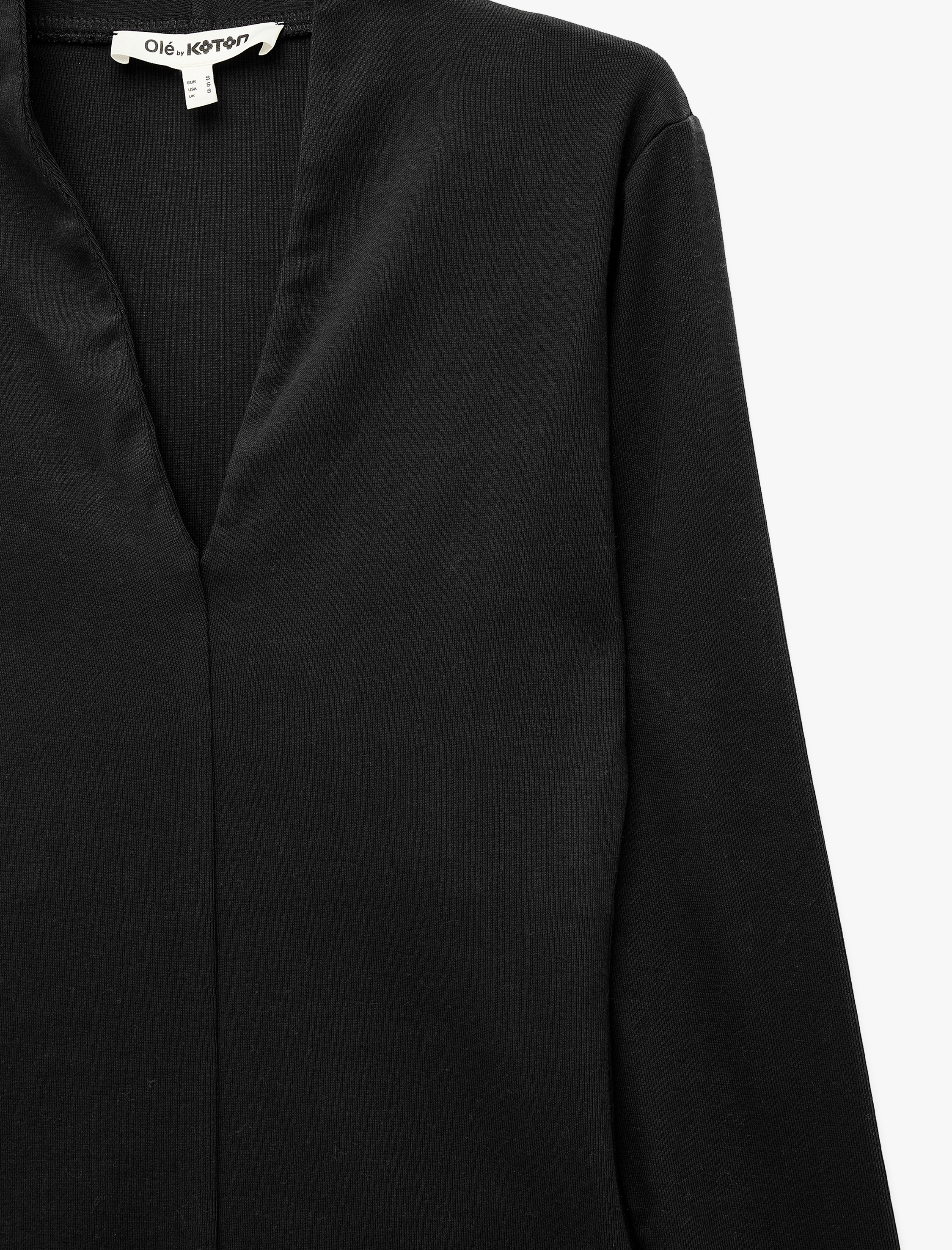 Koton Slim Fit Pamuklu V Yaka Basic Uzun Kollu Tişört görsel 4