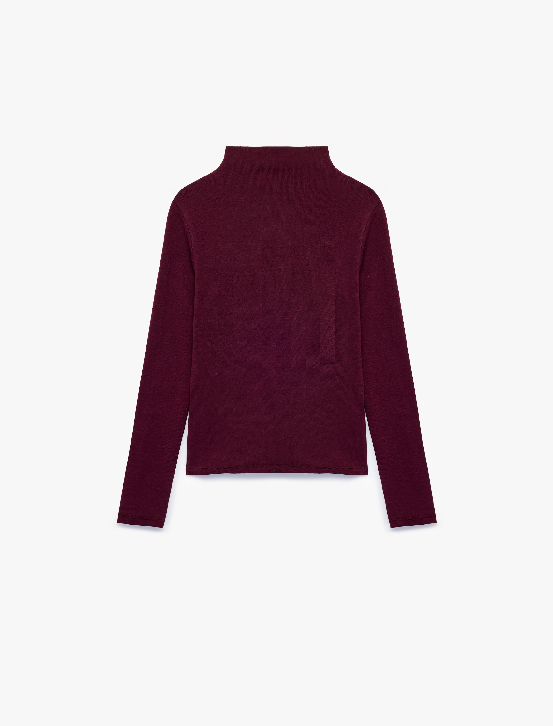 Koton Pamuklu Slim Fit Dik Yaka Basic Uzun Kollu Tişört görsel 2