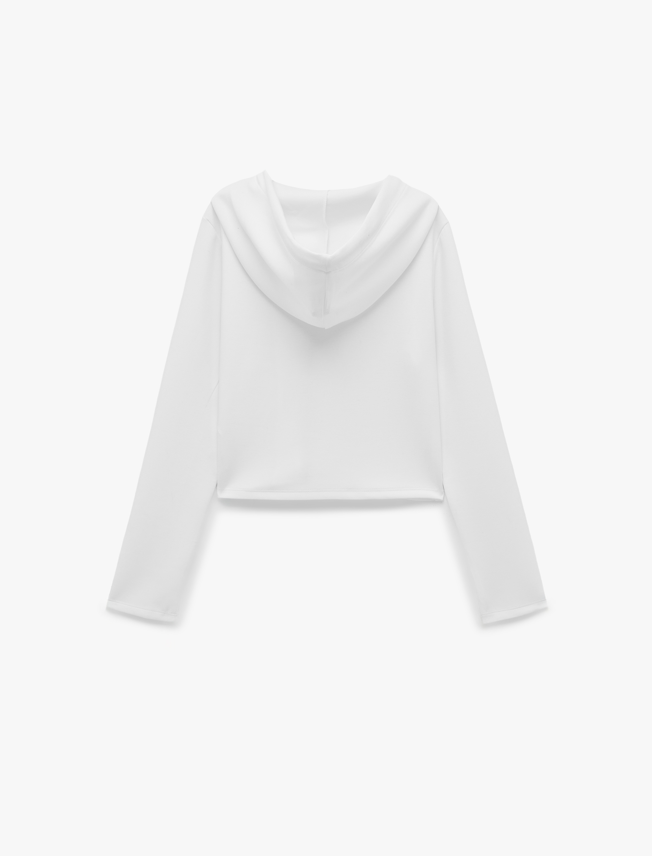   Slim Fit Uzun Kollu Kapüşonlu Fermuarlı Modal Boxy Sweatshirt