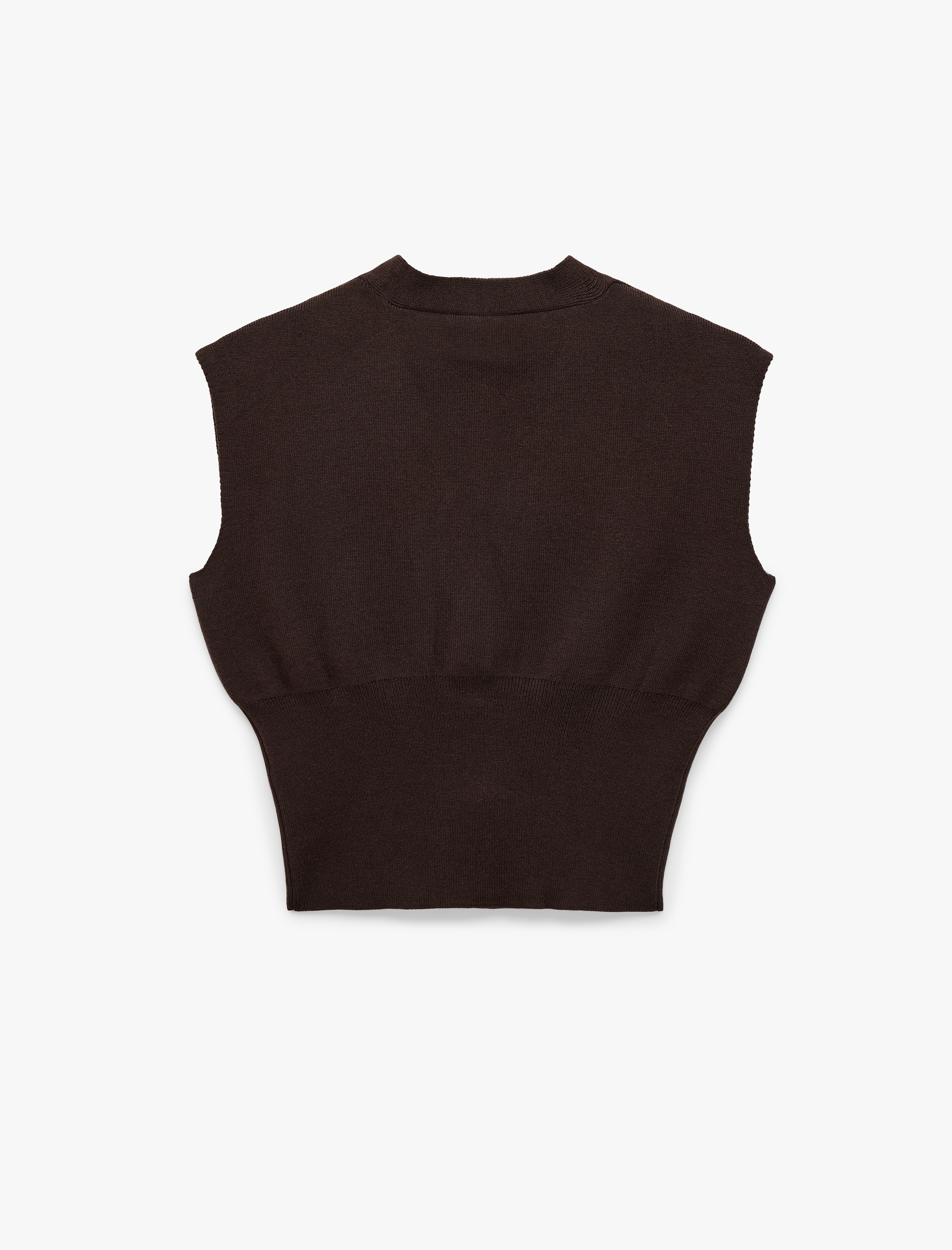 Koton Slim Fit V Yaka Kolsuz Süslü Düğmeli Triko Yelek görsel 2