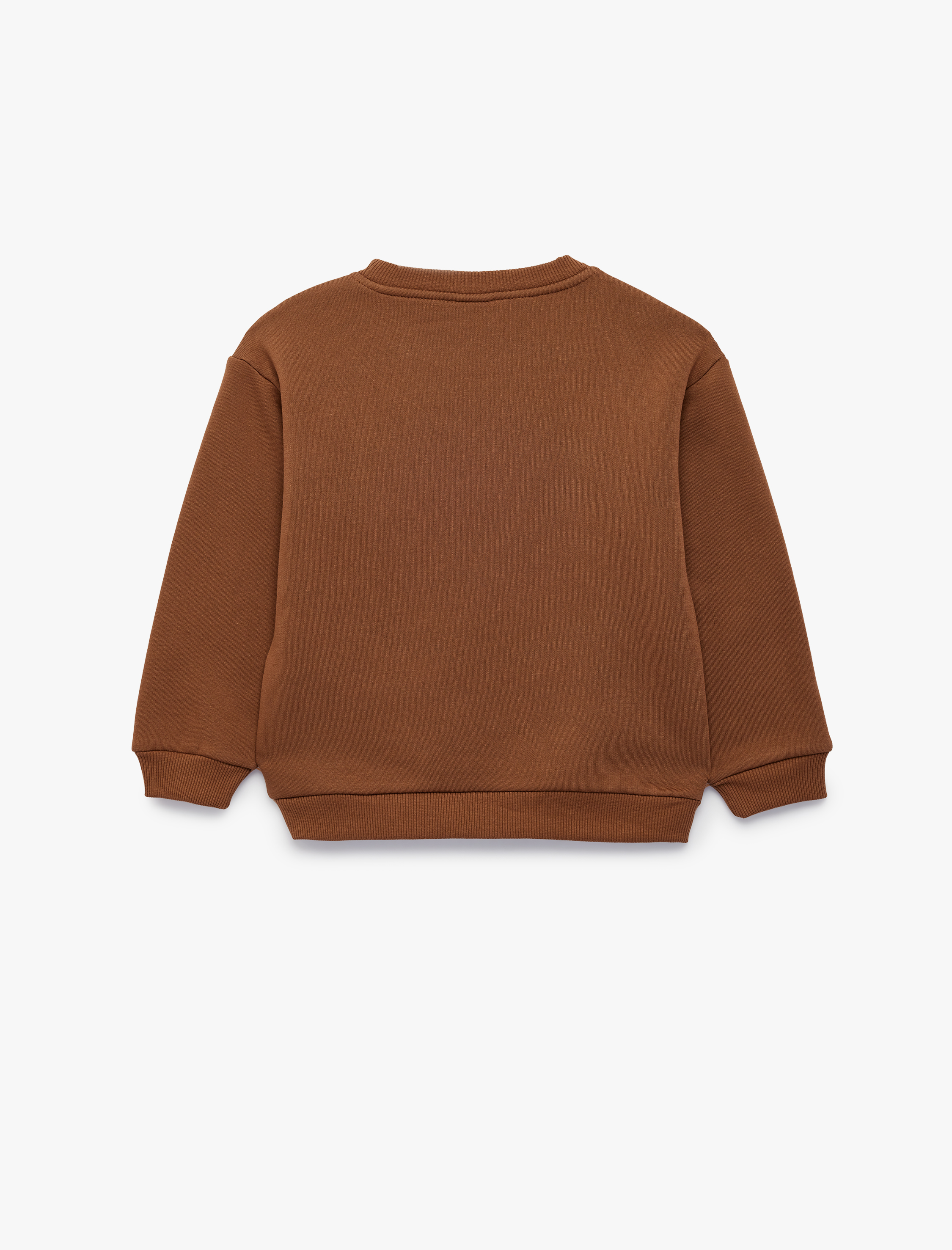  Erkek Bebek Nakışlı Şardonlu Bisiklet Yaka Uzun Kollu Oversize Sweatshirt