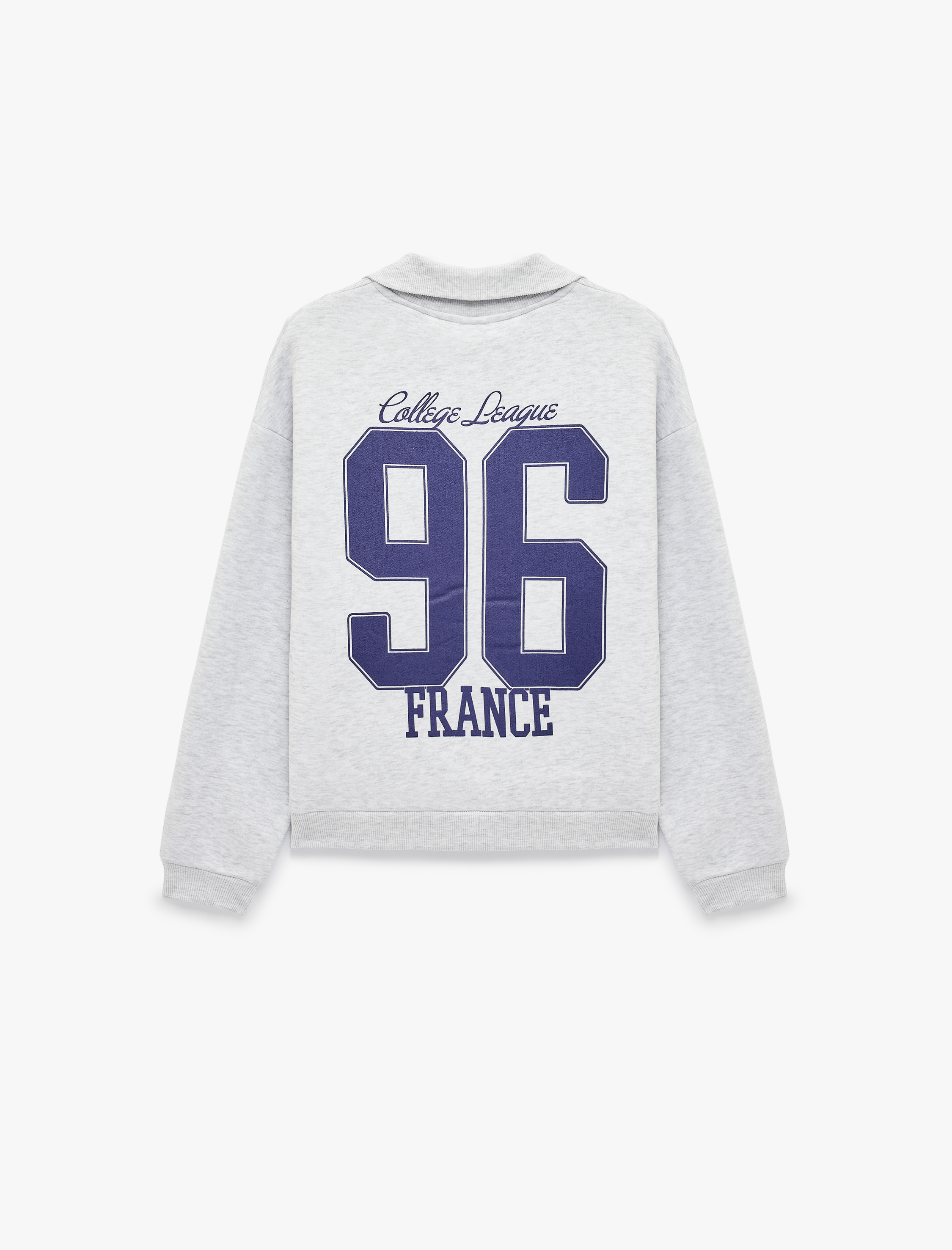 Koton Üç İplik Şardonlu Rahat Kalıp Yarım Fermuarlı Uzun Kollu Baskılı Sweatshirt görsel 2