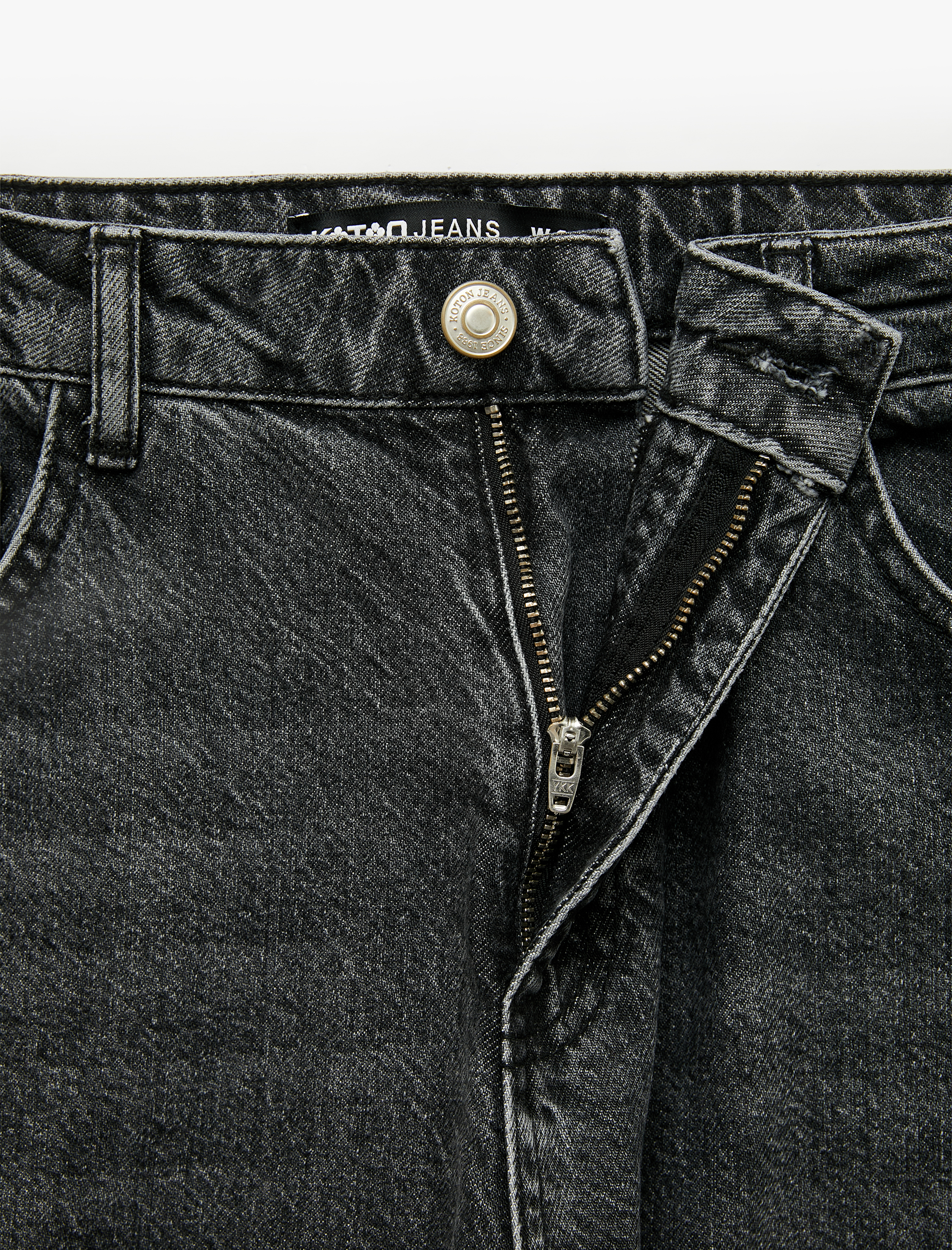   Pamuklu Cepli Vintage Straight Fit Jean Pantolon