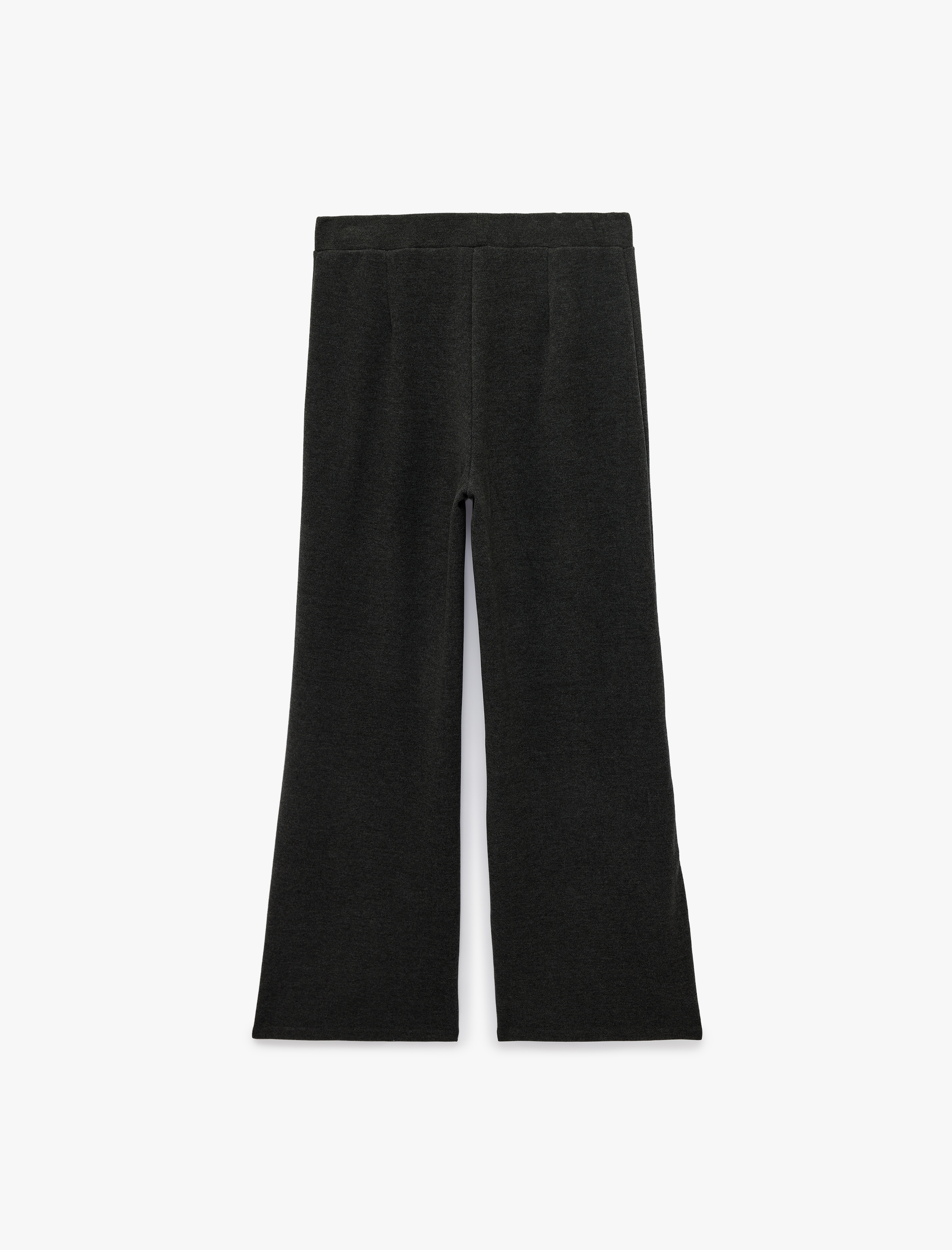 Koton Slim Fit Süs Düğmeli Düz Bol Paça Pantolon görsel 2