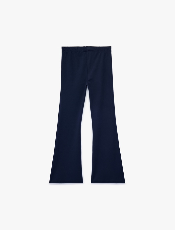 Kız Çocuk Beli Lastikli Slim Fit İspanyol Paça Tayt