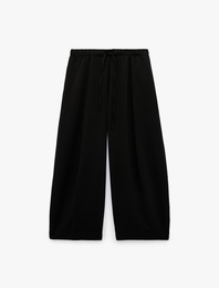 Beli Bağlamalı Cepli Regular Fit Barrel Pantolon