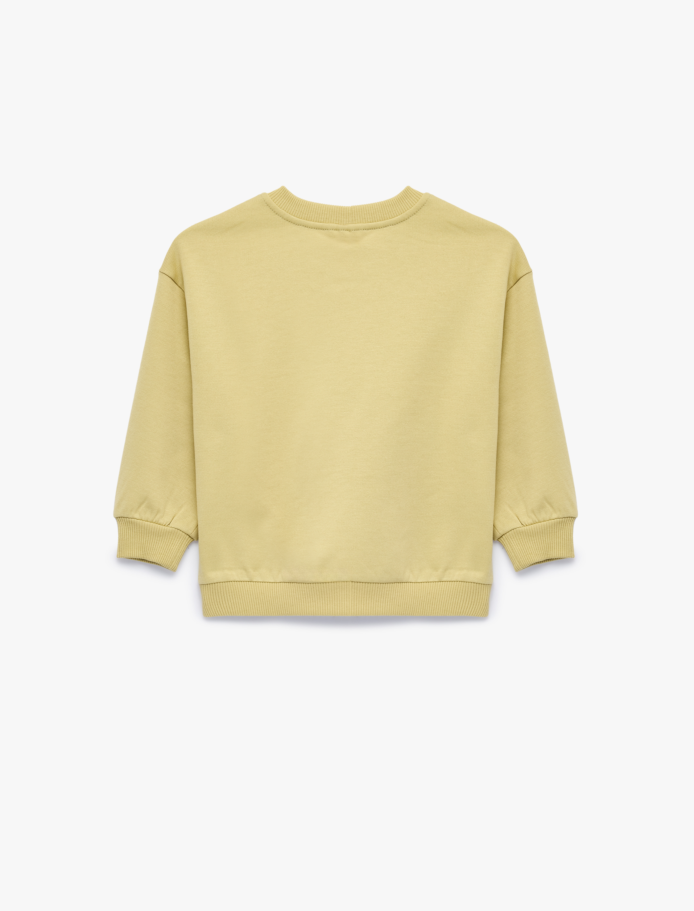  Erkek Bebek Dinozor Baskılı Şardonlu Bisiklet Yaka Uzun Kollu Pamuklu Sweatshirt