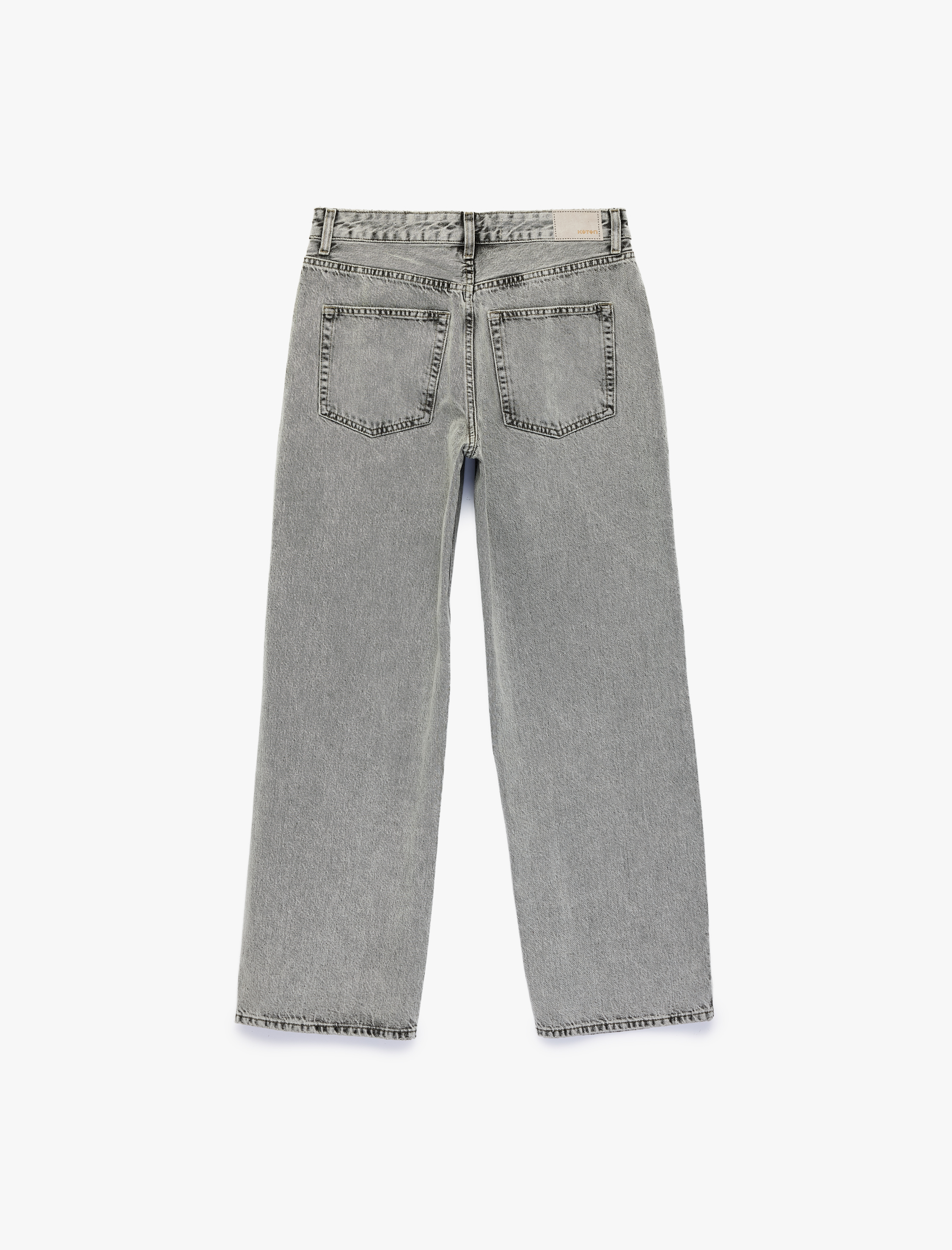 Koton Düğmeli Yıkamalı Cepli Normal Bel Pamuklu Baggy Denim Pantolon - Baggy Jeans görsel 2