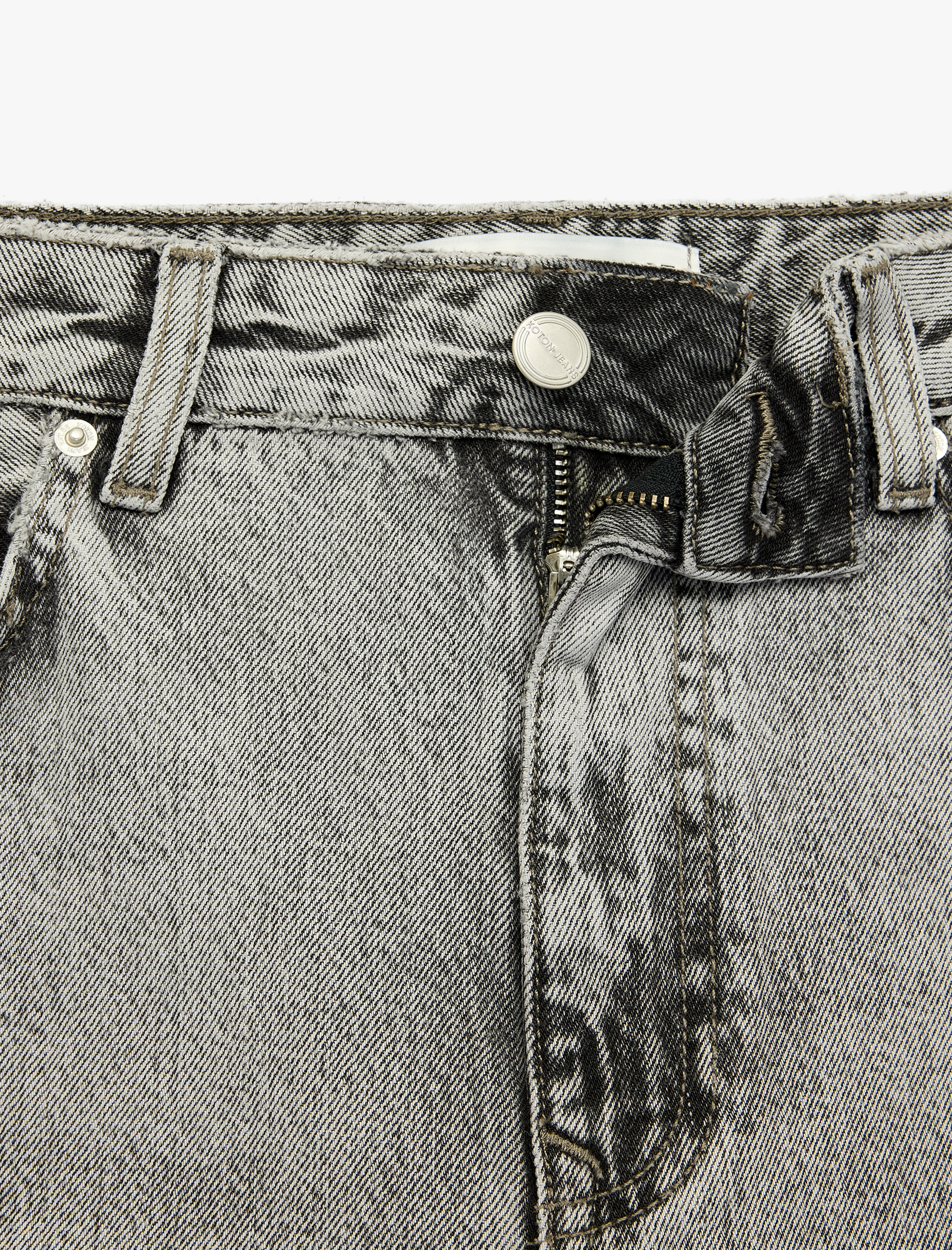 Koton Düğmeli Yıkamalı Cepli Normal Bel Pamuklu Baggy Denim Pantolon - Baggy Jeans görsel 4