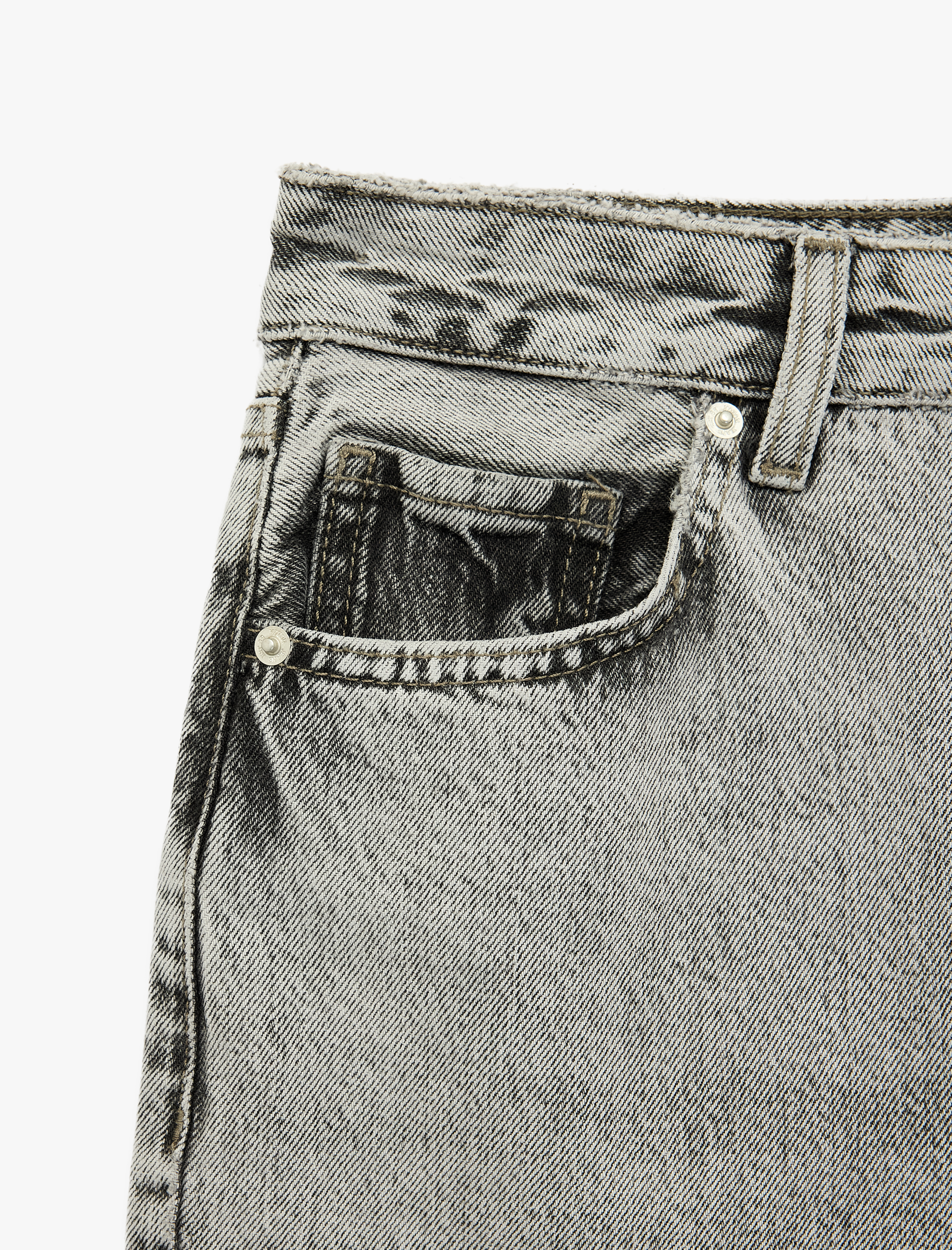 Koton Düğmeli Yıkamalı Cepli Normal Bel Pamuklu Baggy Denim Pantolon - Baggy Jeans görsel 3