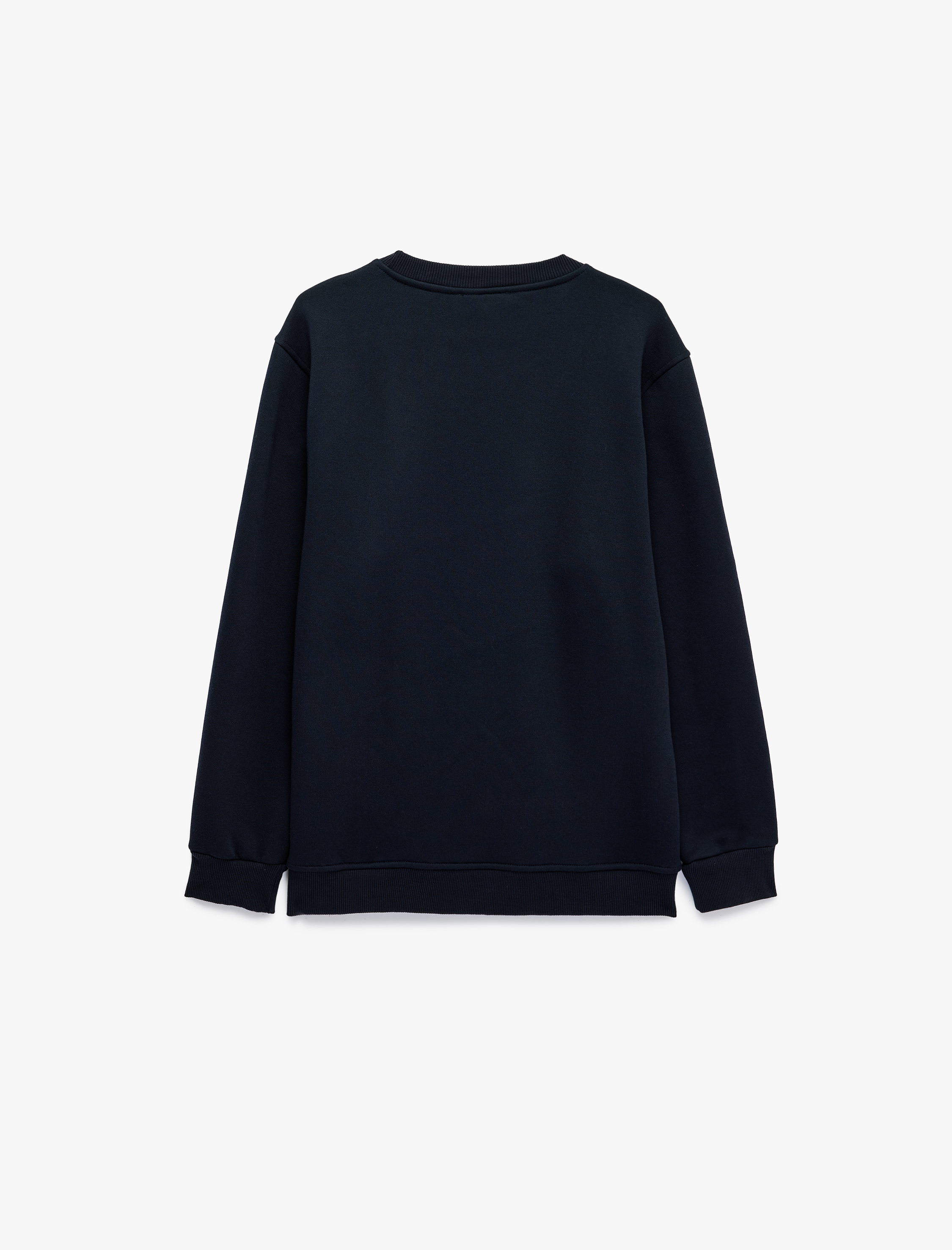   Uzun Kollu Baskılı Üç İplik Şardonlu Bisiklet Yaka Baskılı Sweatshirt