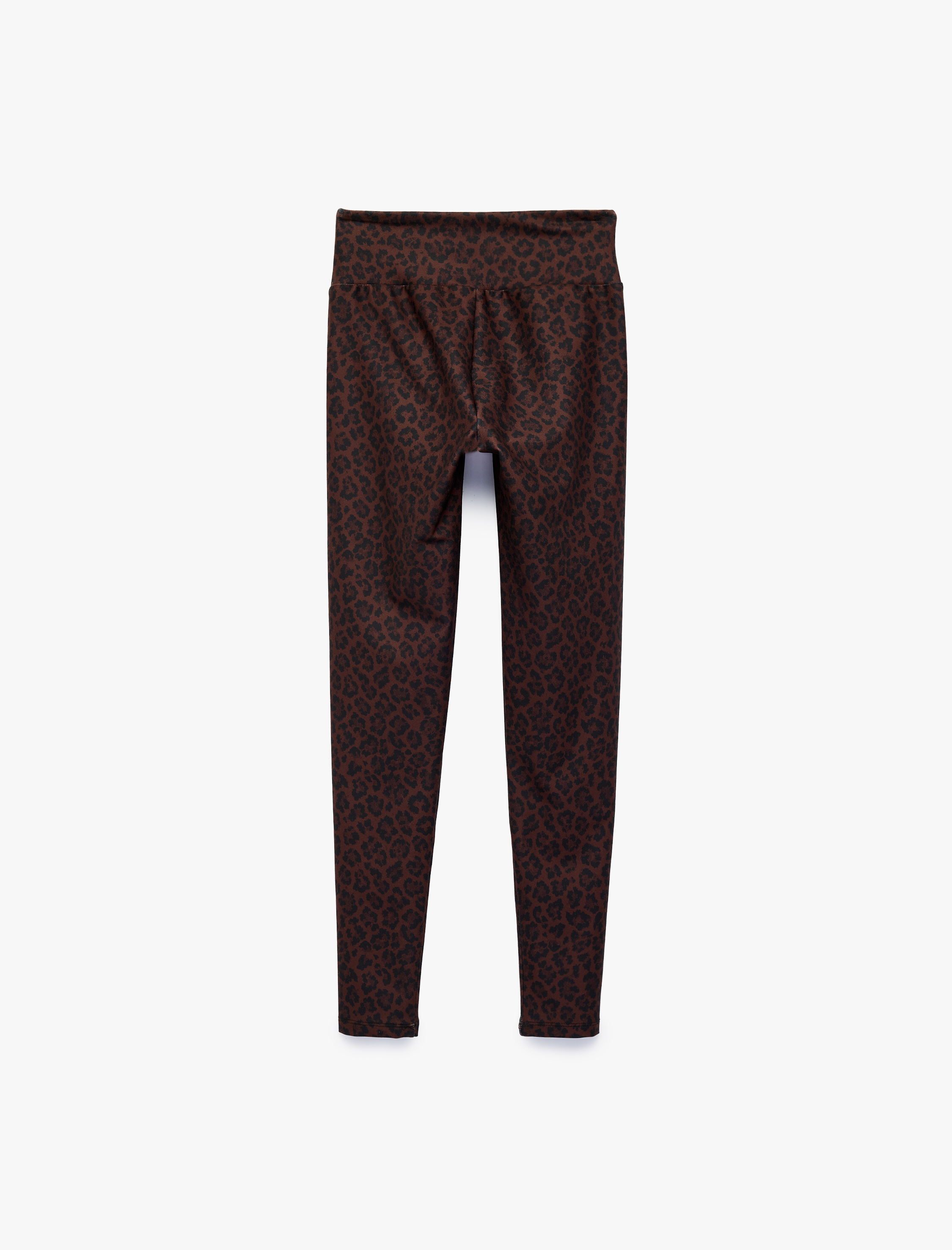   Yüksek Bel Slim Fit Leopar Desenli Spor Tayt