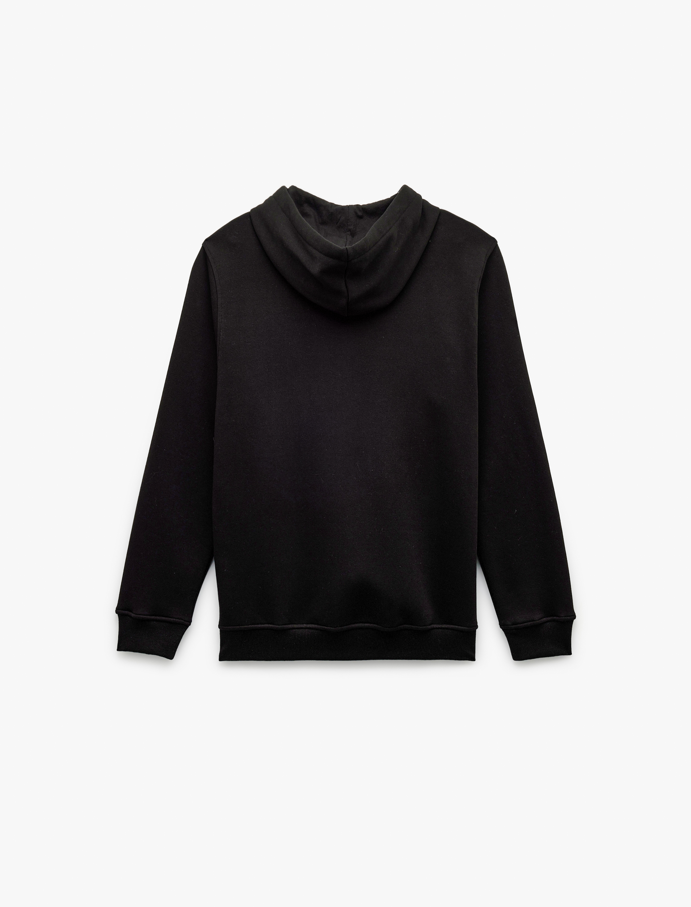 Koton Şardonlu Regular Fit Kapüşonlu Fermuarlı Uzun Kollu Kanguru Cepli Sweatshirt görsel 2