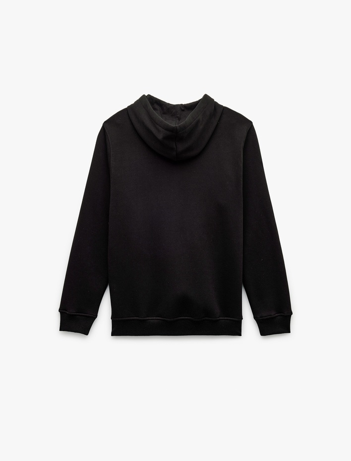  Şardonlu Regular Fit Kapüşonlu Fermuarlı Uzun Kollu Kanguru Cepli Sweatshirt