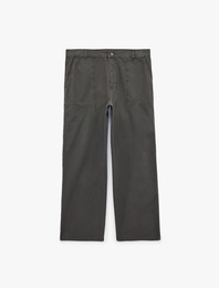 Cepli Bol Kesim Normal Bel Pamuklu Loose Fit Jean Pantolon