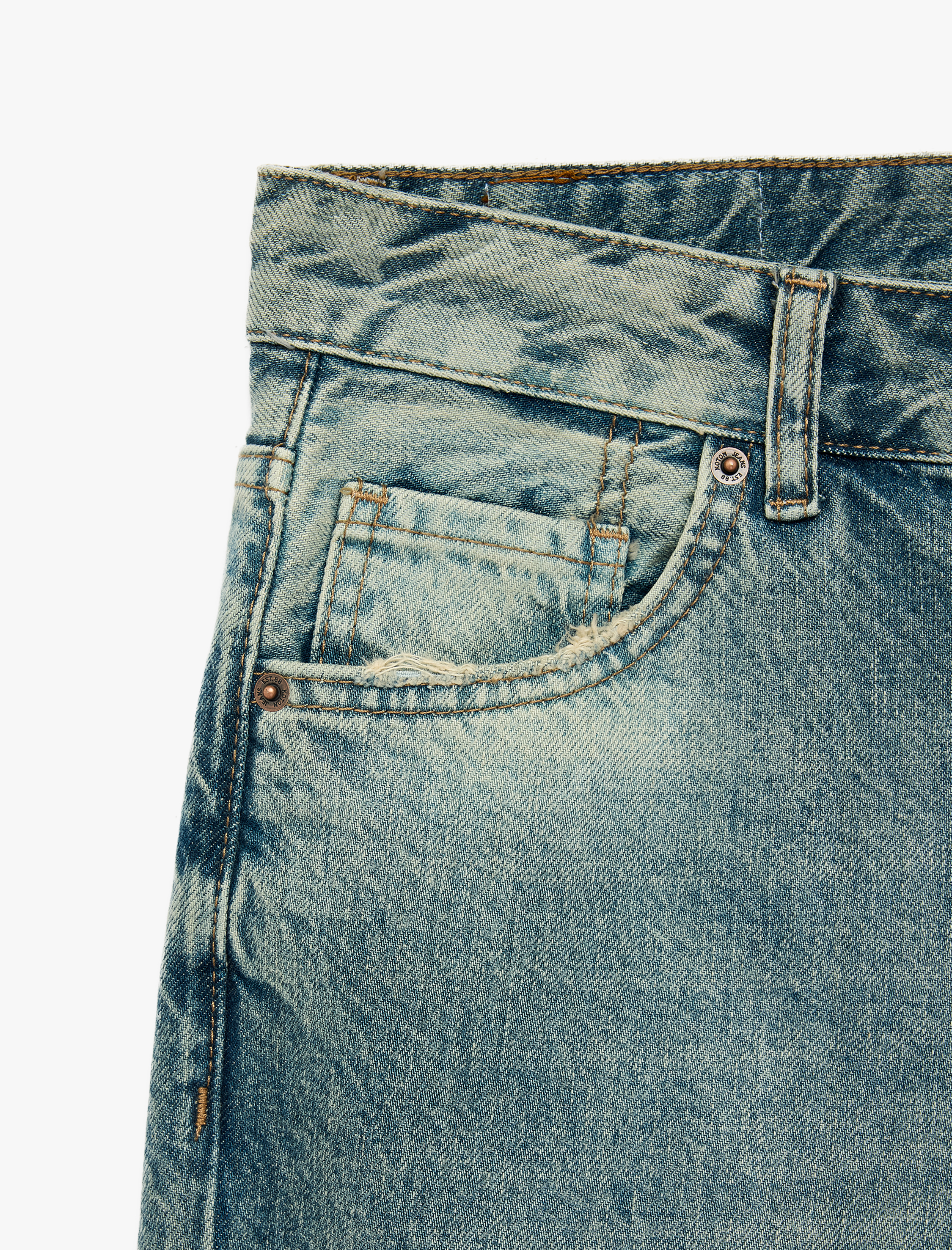 Koton Pamuklu Cepli Düşük Bel Düz Paça Baggy Denim Pantolon - Baggy Jeans görsel 3